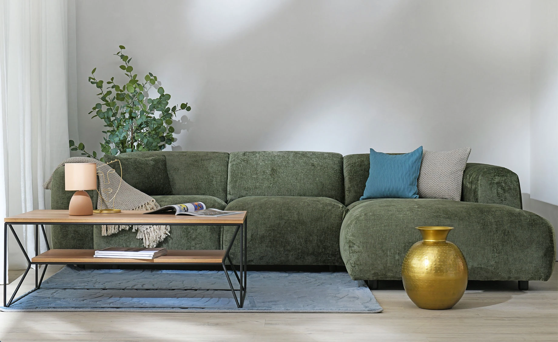 Luzzi ugaona garnitura zelena desna 280x165x73 cm