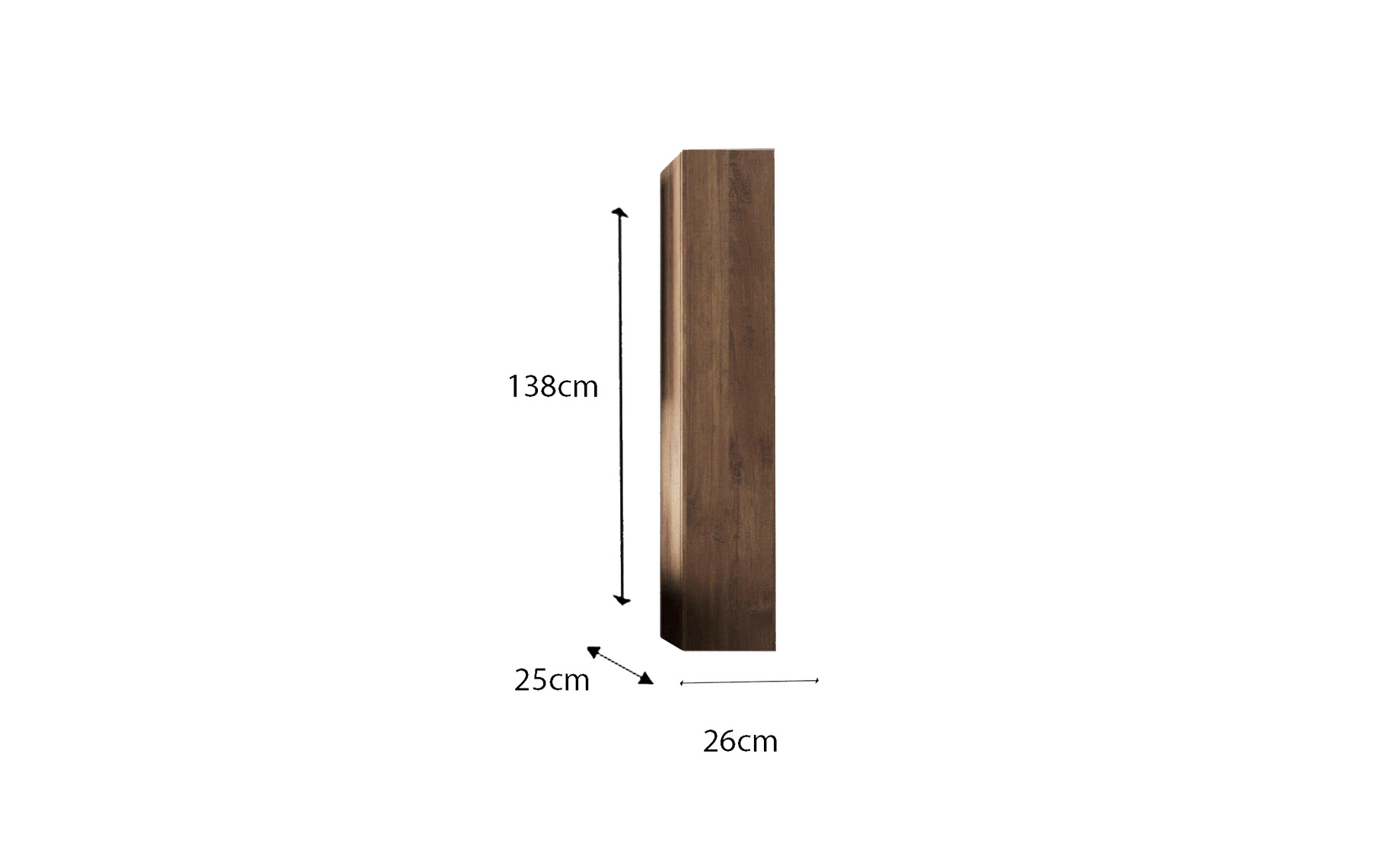Jupiter viseći ormar 1 vrata 25x26x138 cm