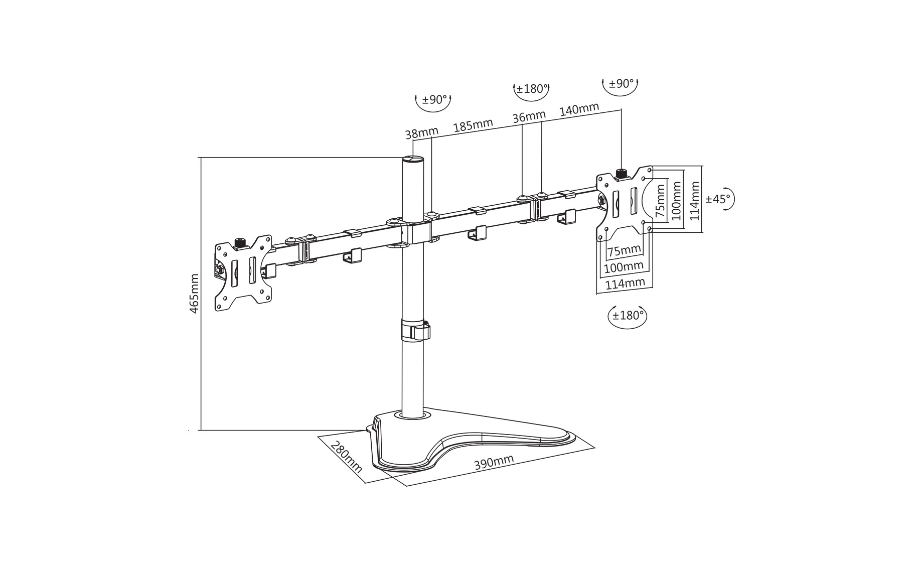 Sbox LCD-F024 stolni nosač za 2 monitora 13"-32"