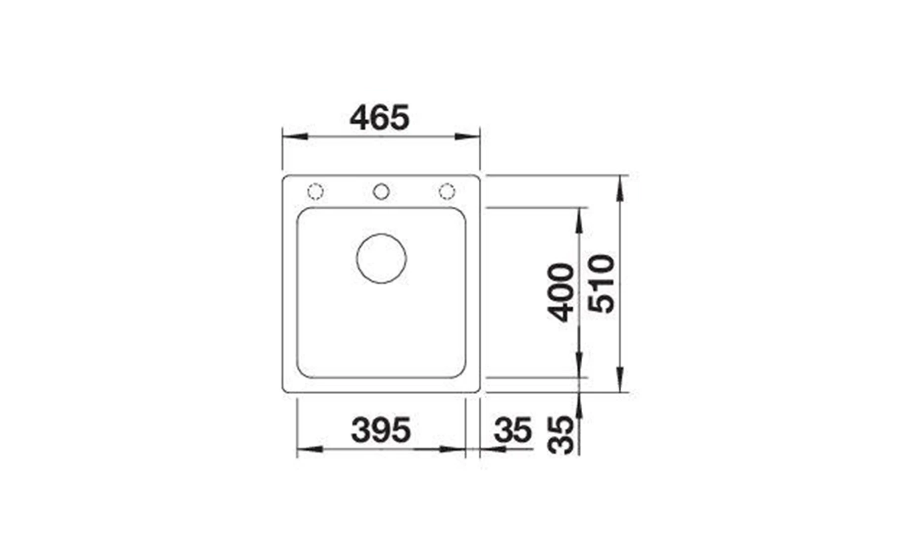 Blanco Naya 45 sudoper 51x46,5cm + sifon,bijeli