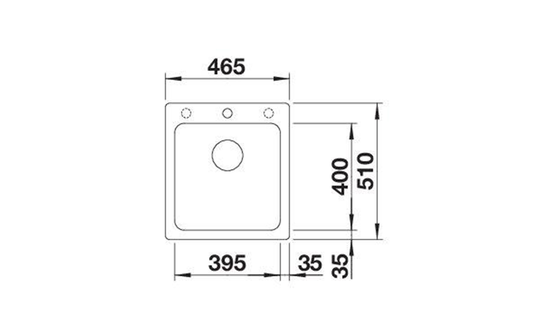 Blanco Naya 45 sudoper 51x46,5cm + sifon,boja kave