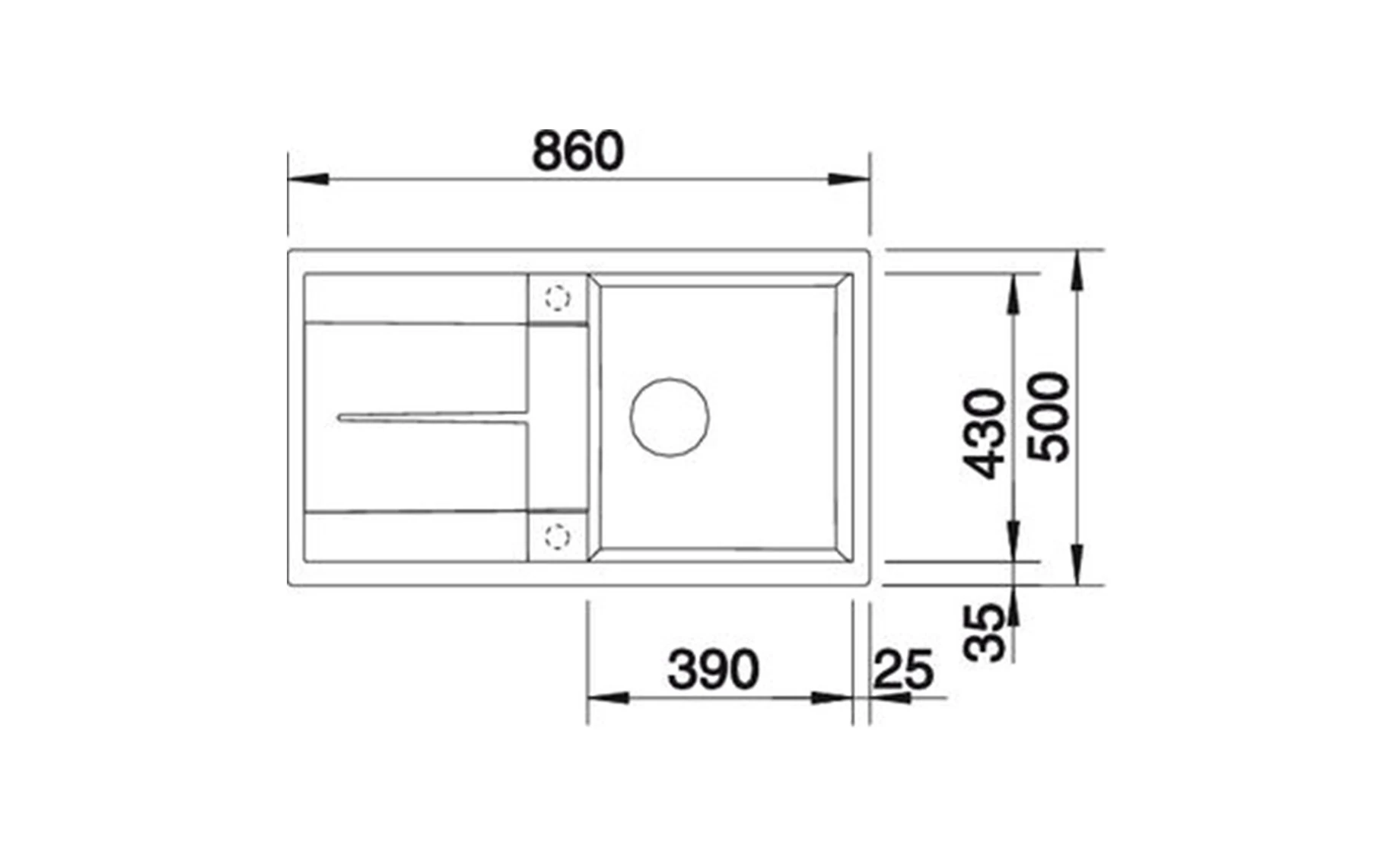 Blanco Metra 5 S sudopera 86x50cm + sifon,nežno bela