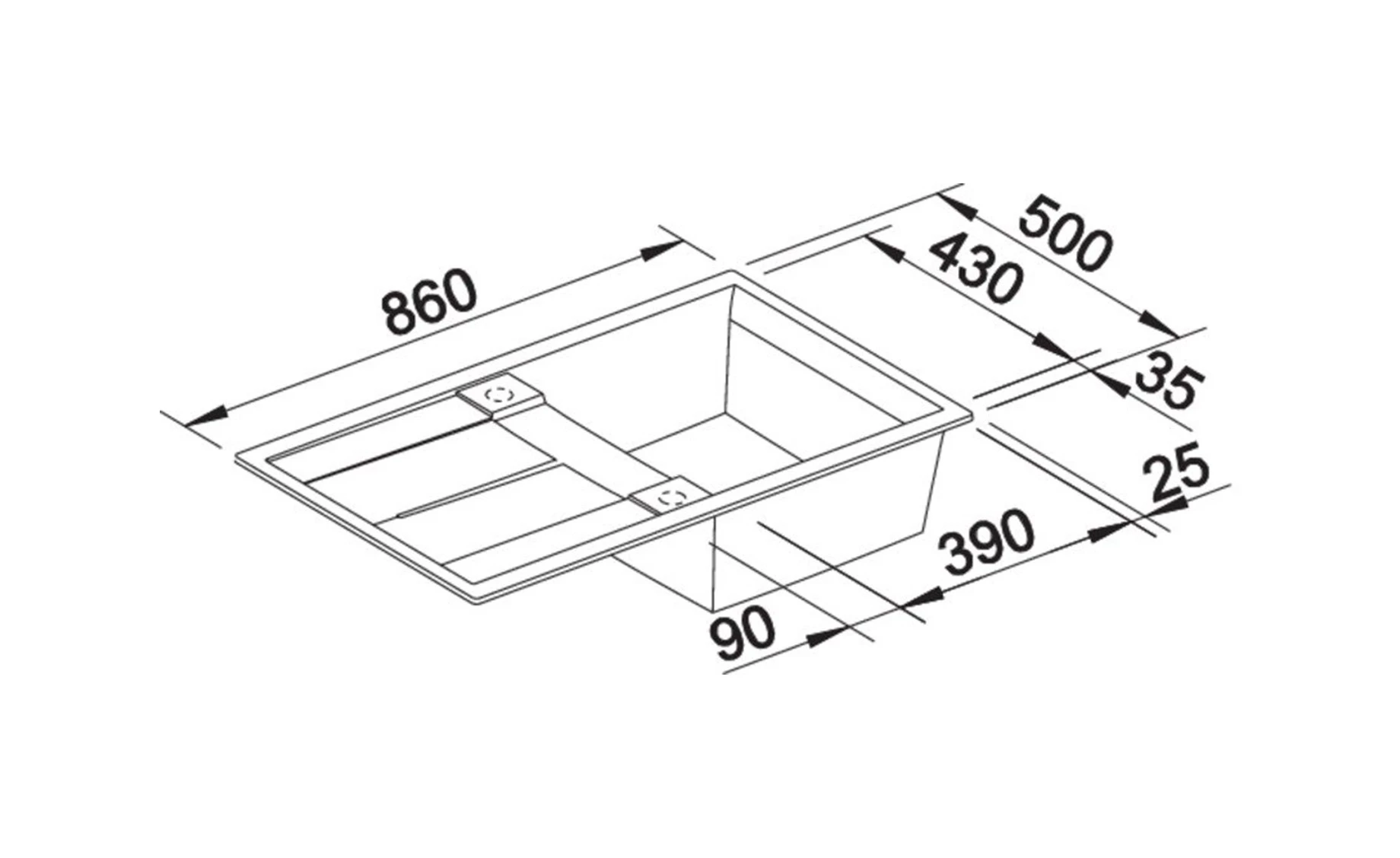 Blanco Metra 5 S sudopera 86x50cm + sifon,nežno bela