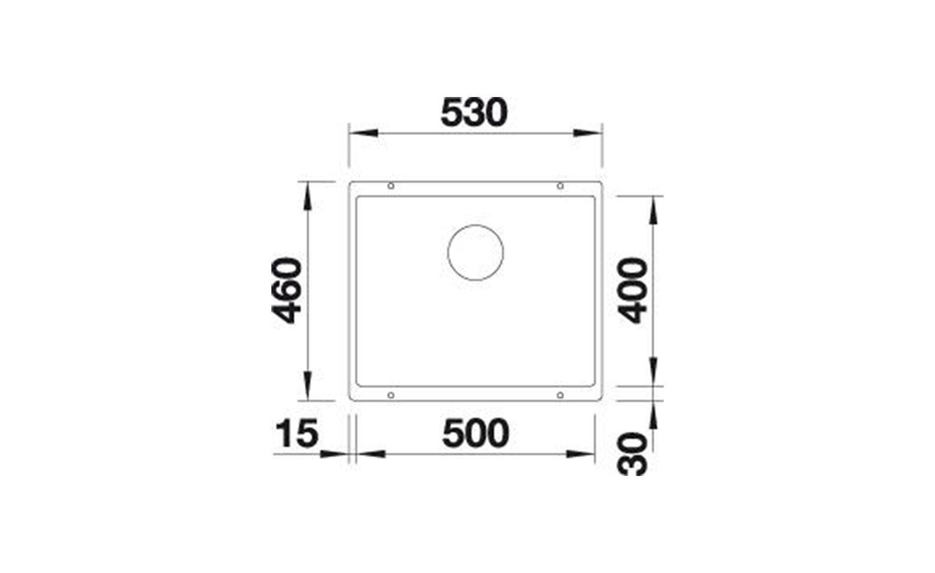 Blanco Subline 500-U InFino sudoper 53x40cm + sifon,vulkan sivi