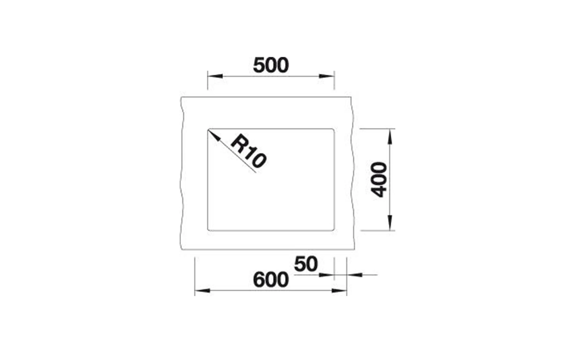 Blanco Subline 500-U InFino sudoper 53x40cm + sifon,bijeli