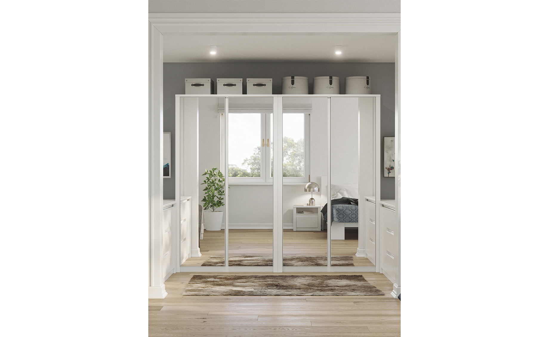 Maxim ormar/ogledalo 2 vrata 113,3x53,3x197 cm beli