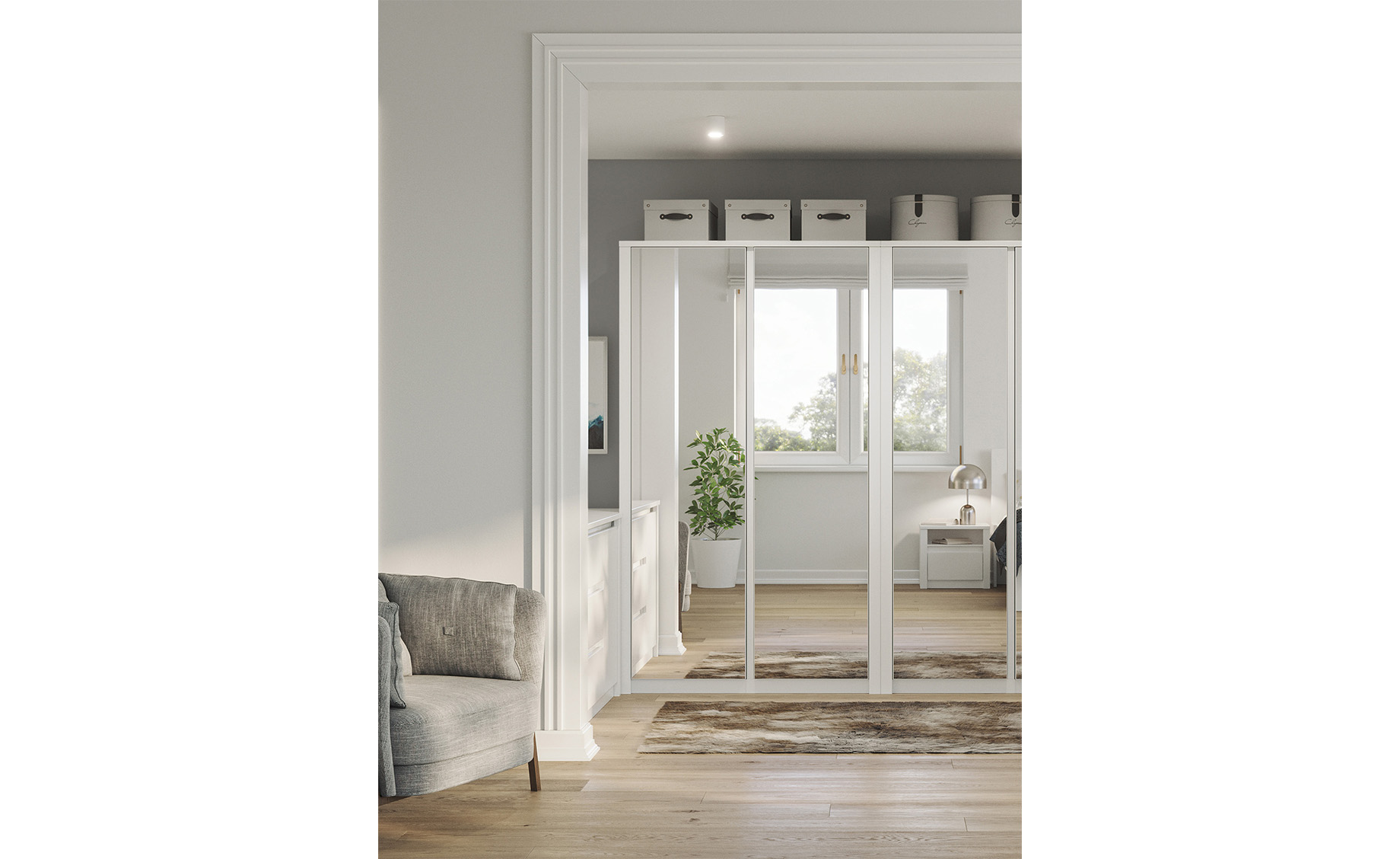 Maxim ormar/ogledalo 2 vrata 113,3x53,3x197 cm beli