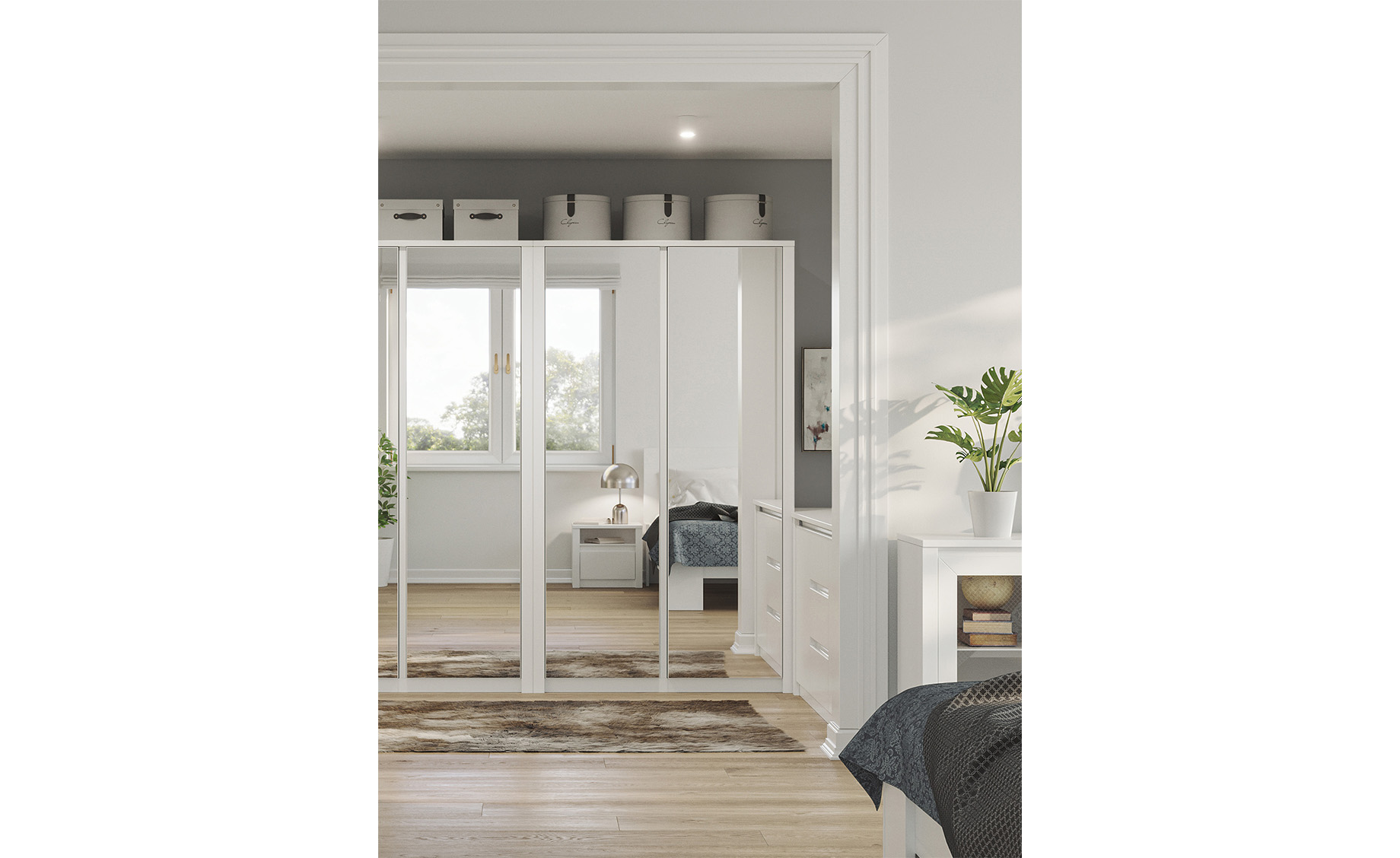 Maxim ormar/ogledalo 2 vrata 113,3x53,3x197 cm beli