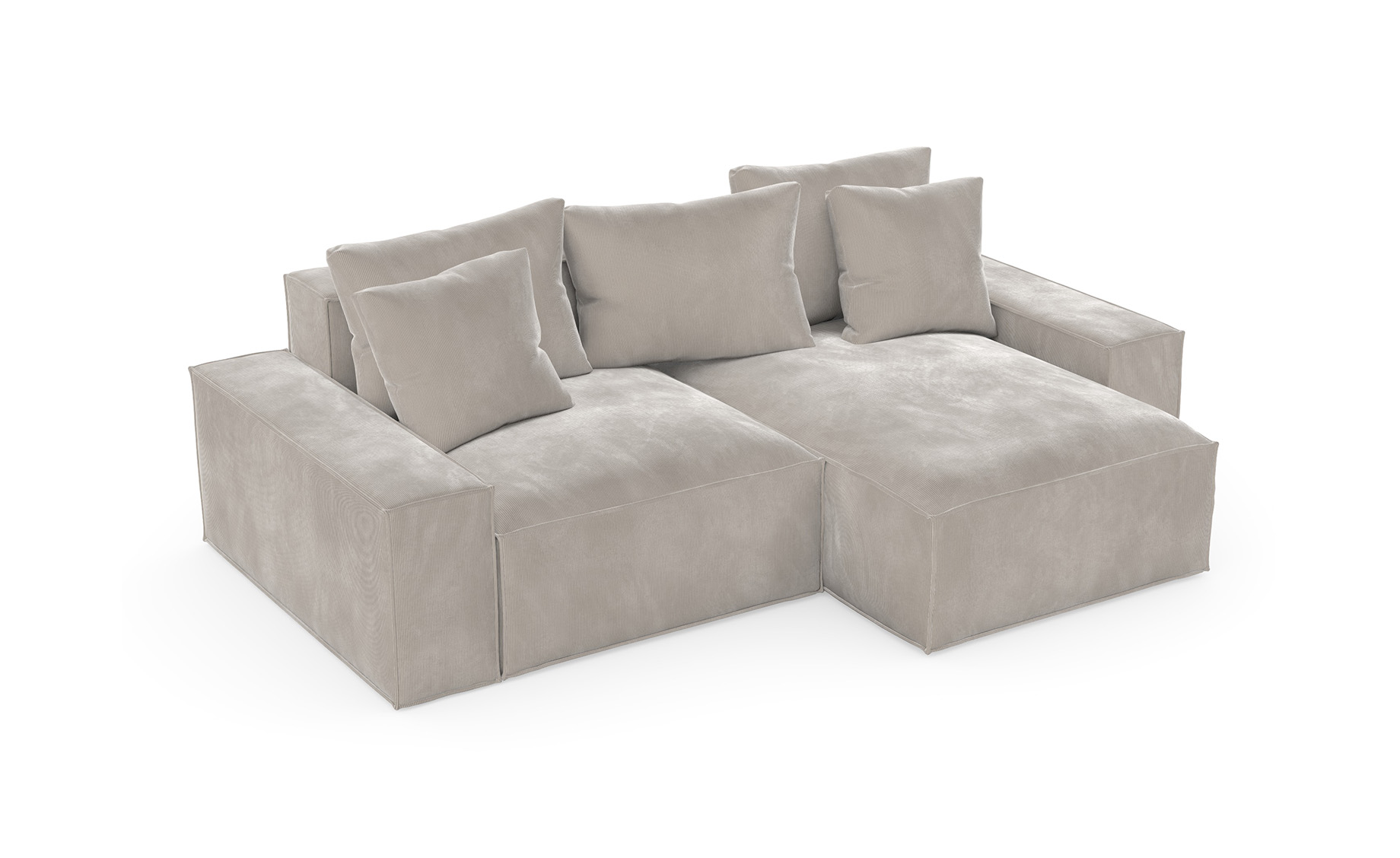 Loft ugaona garnitura 252x167x87 cm cappuccino univerzalna