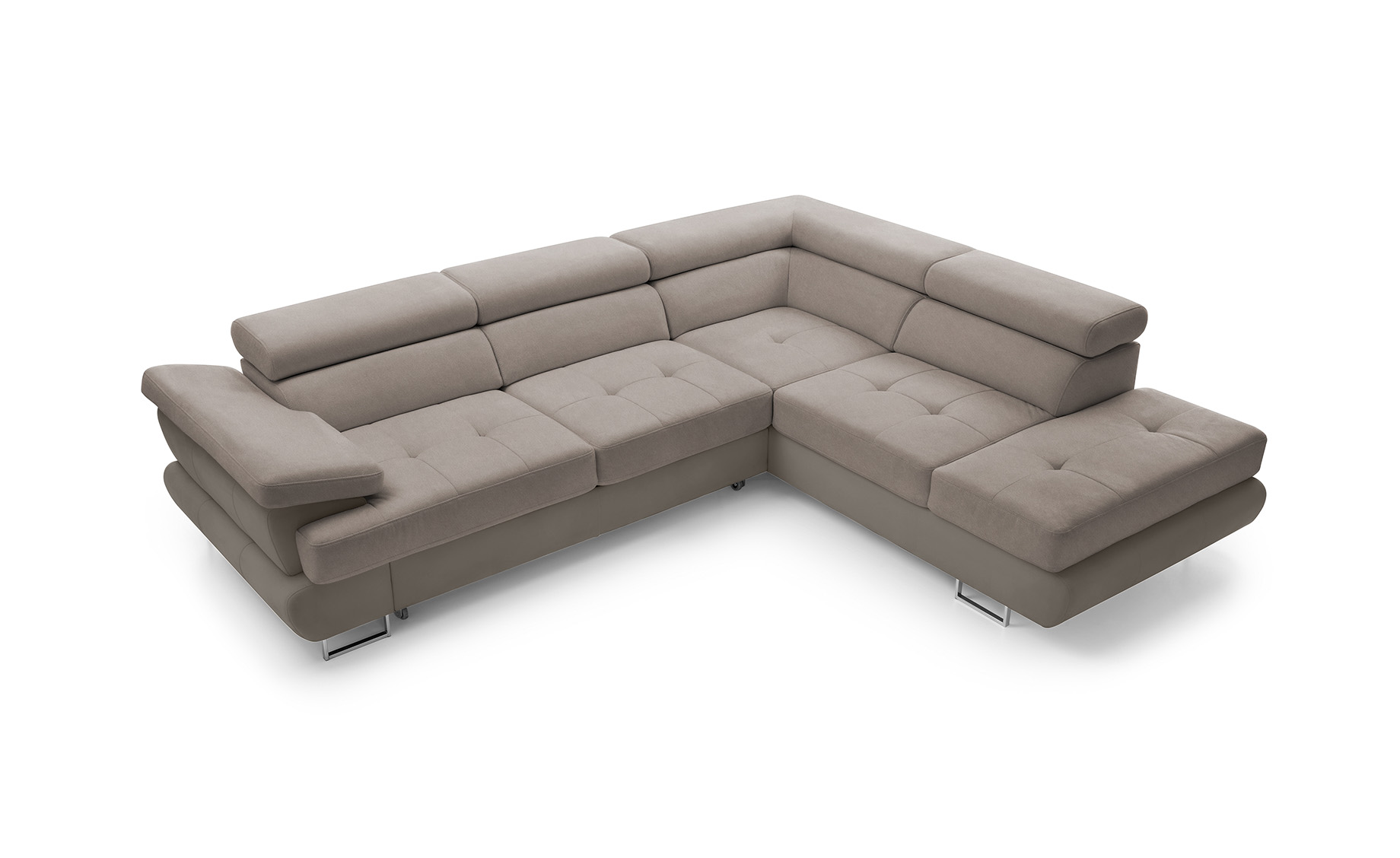 Stelvio ugaona garnitura sa ležajem 275x225x71cm cappuccino desna