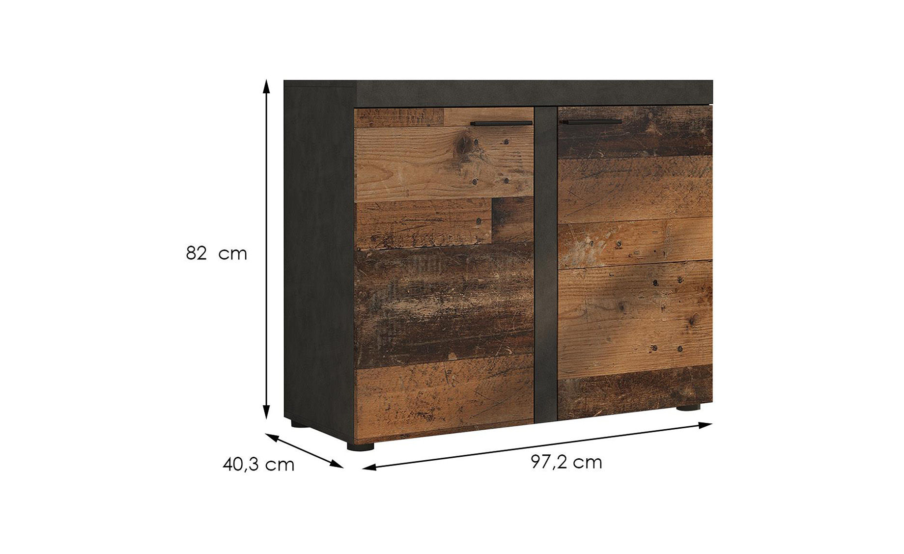 Rumba komoda 2 vrata 97x40x82x cm rustik drvo