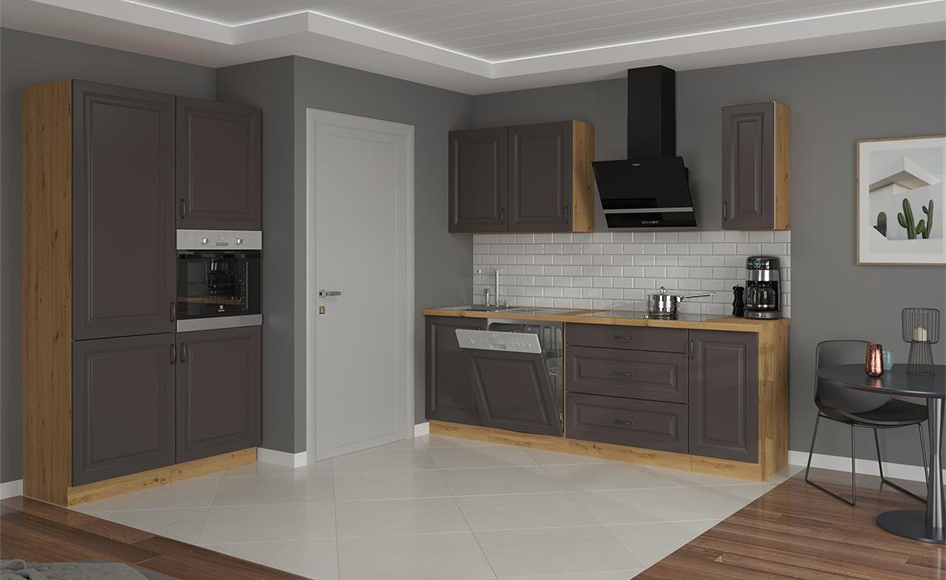Stilo baza 3 ladice hrast/grafit 40x52x82