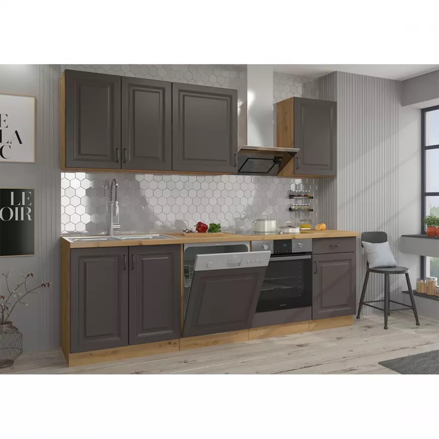 Stilo baza 3 ladice hrast/grafit 40x52x82