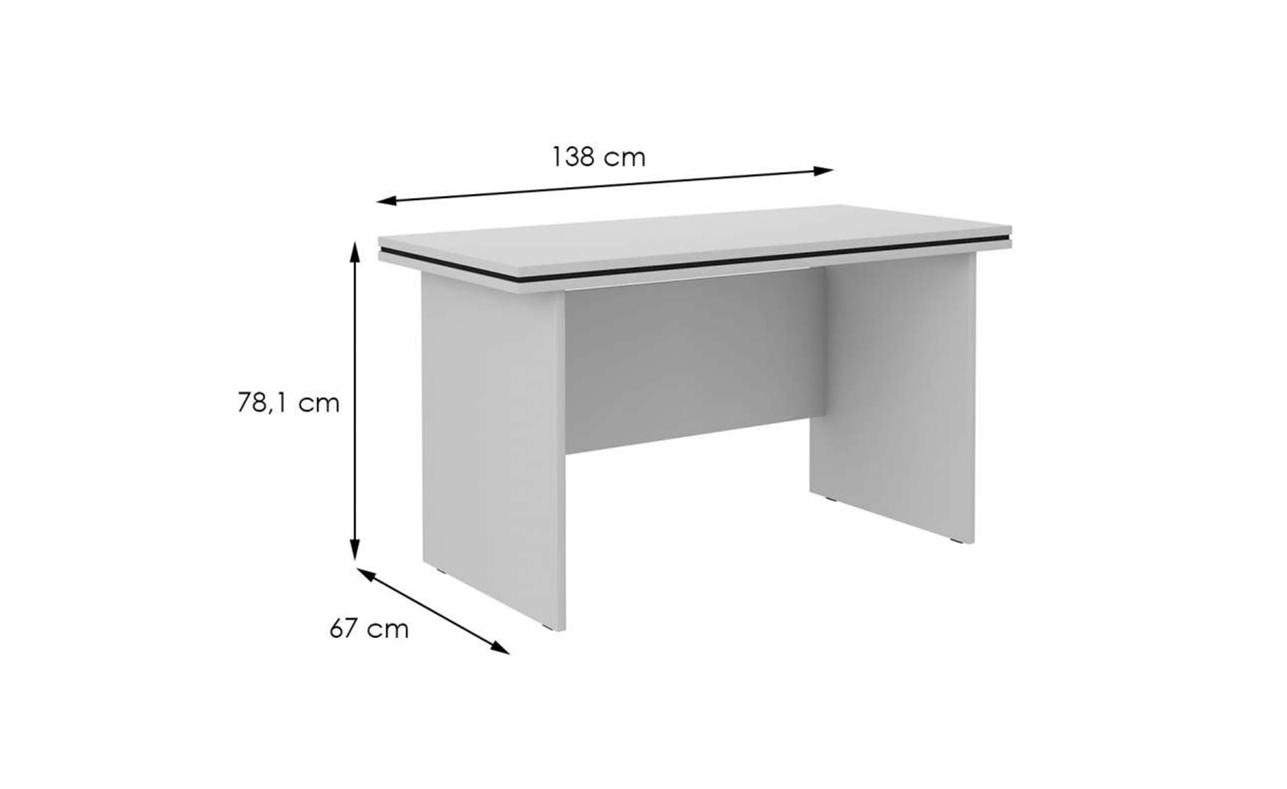 Malta radni stol 138x67x75,3 cm sivi