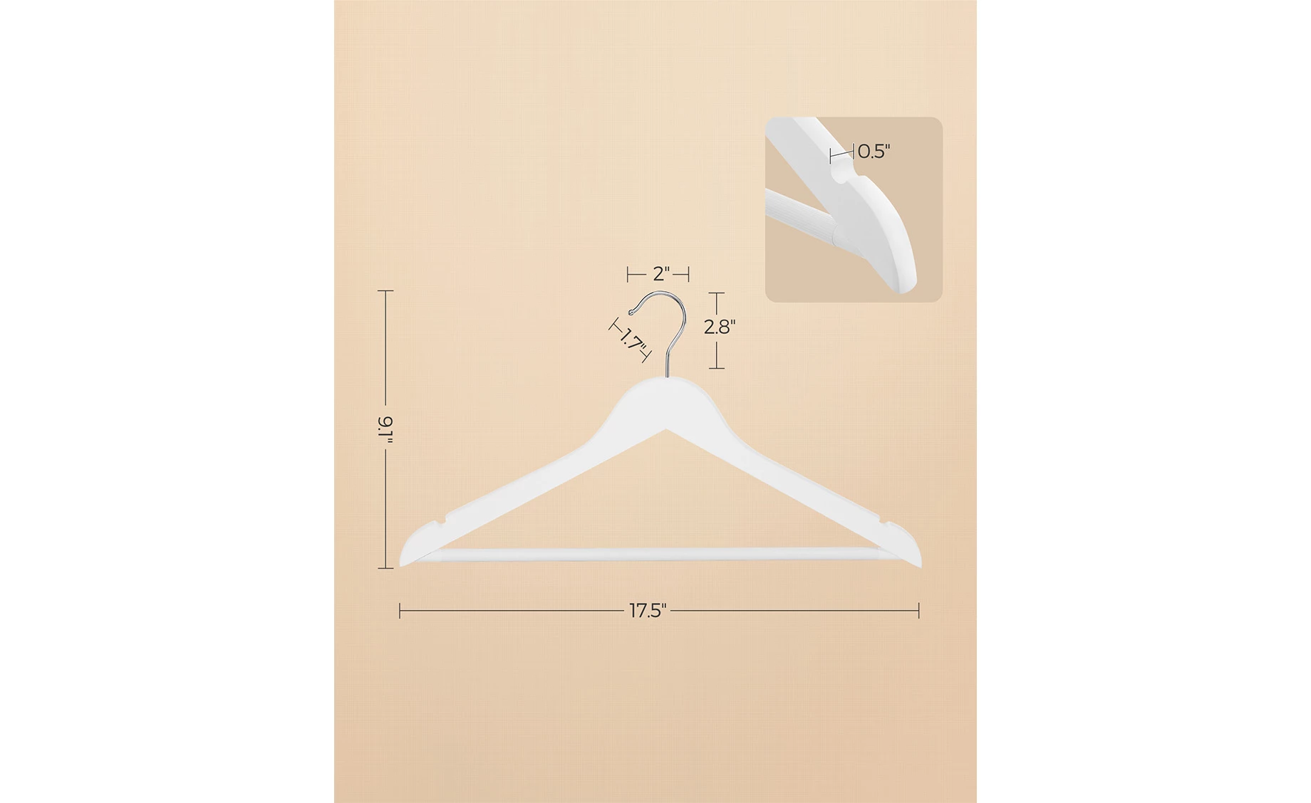 Vešalice za odeću Wooden set 3 kom bele