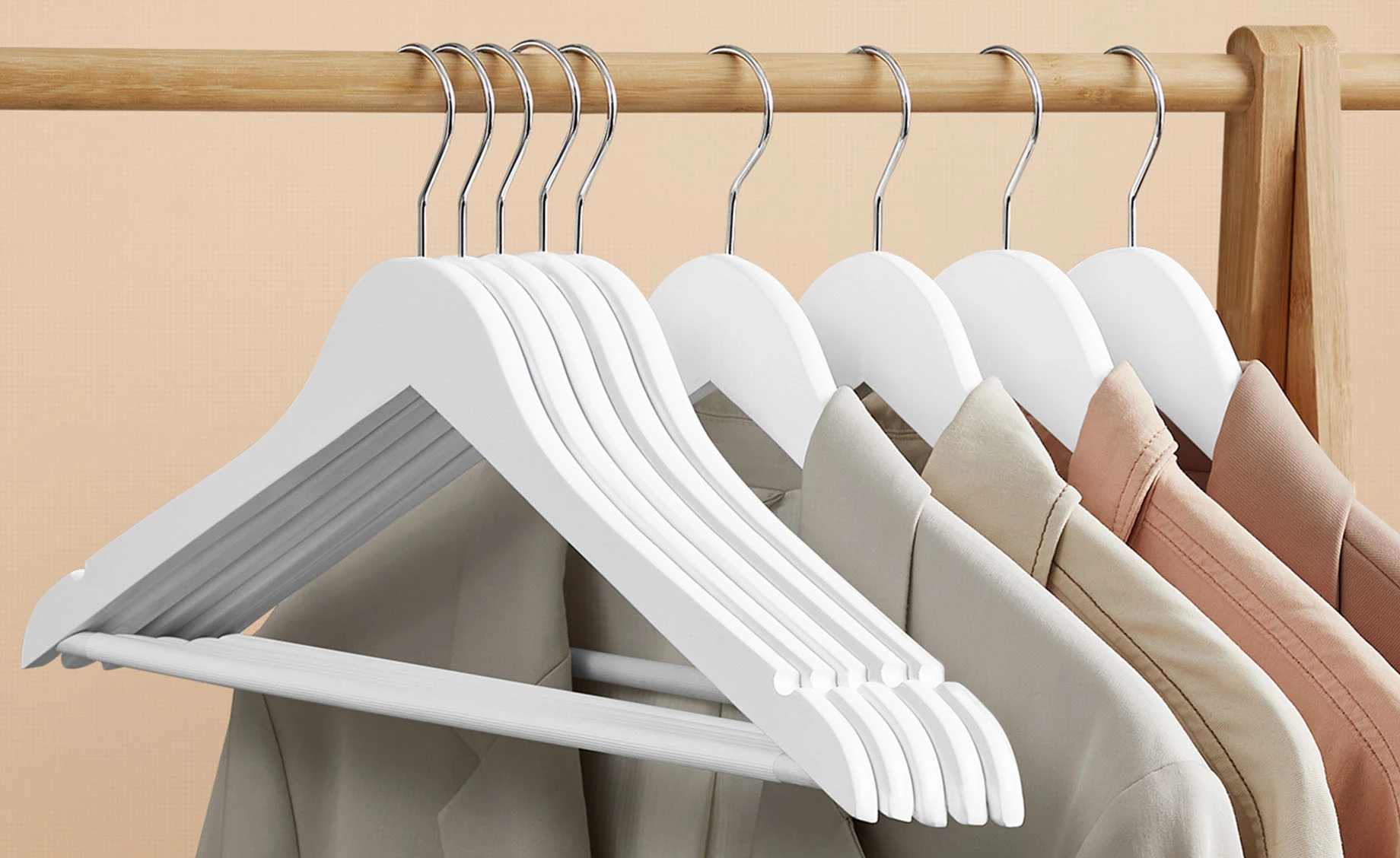 Vešalice za odeću Wooden set 3 kom bele