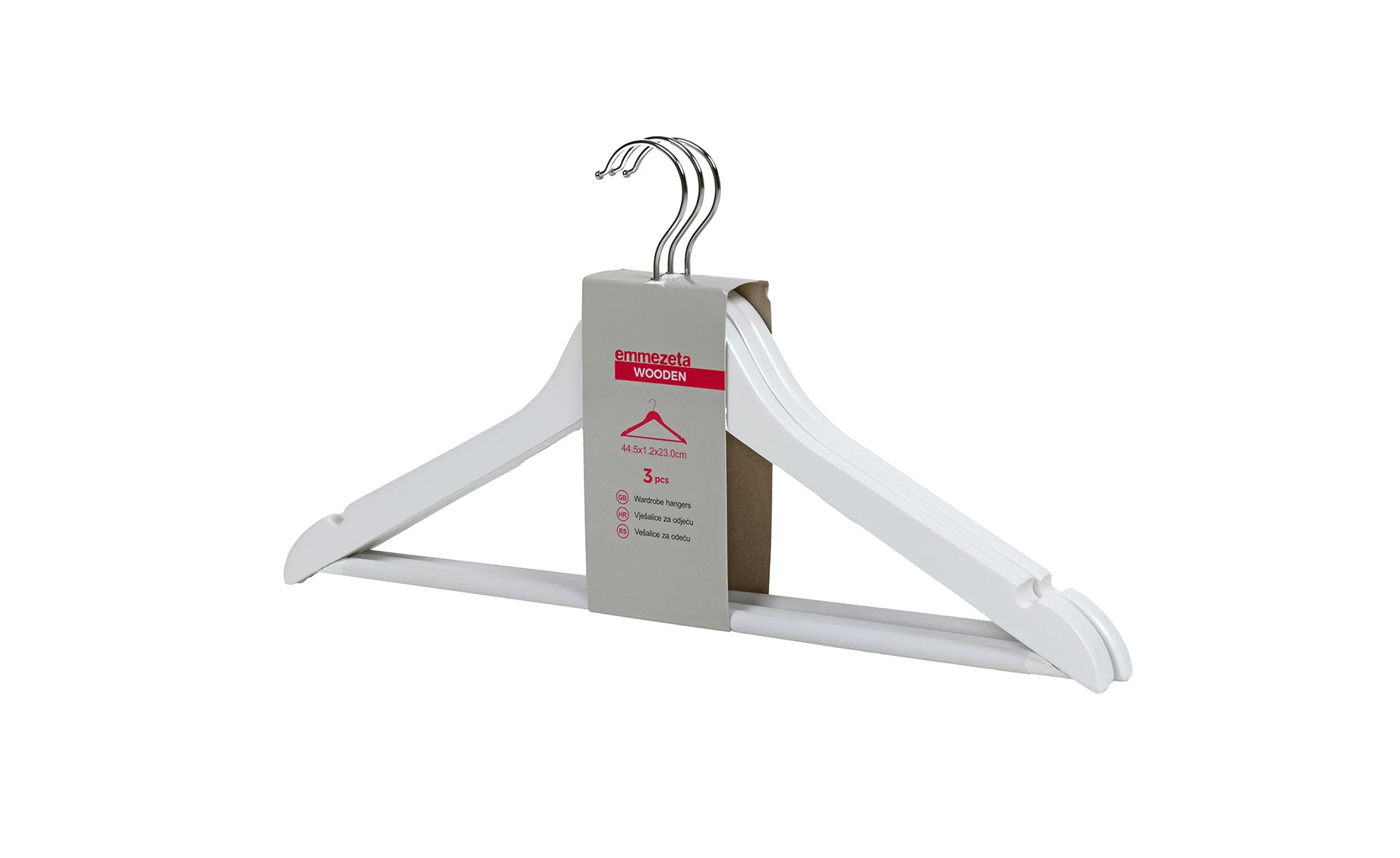 Vešalice za odeću Wooden set 3 kom bele