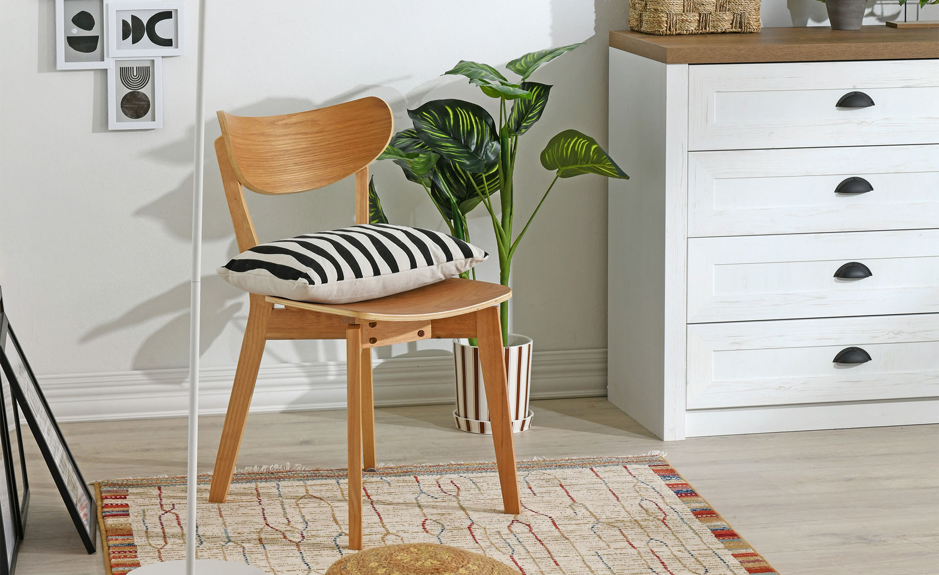 Prowansja komoda 4 fioke 88x43x88 cm bela/natur