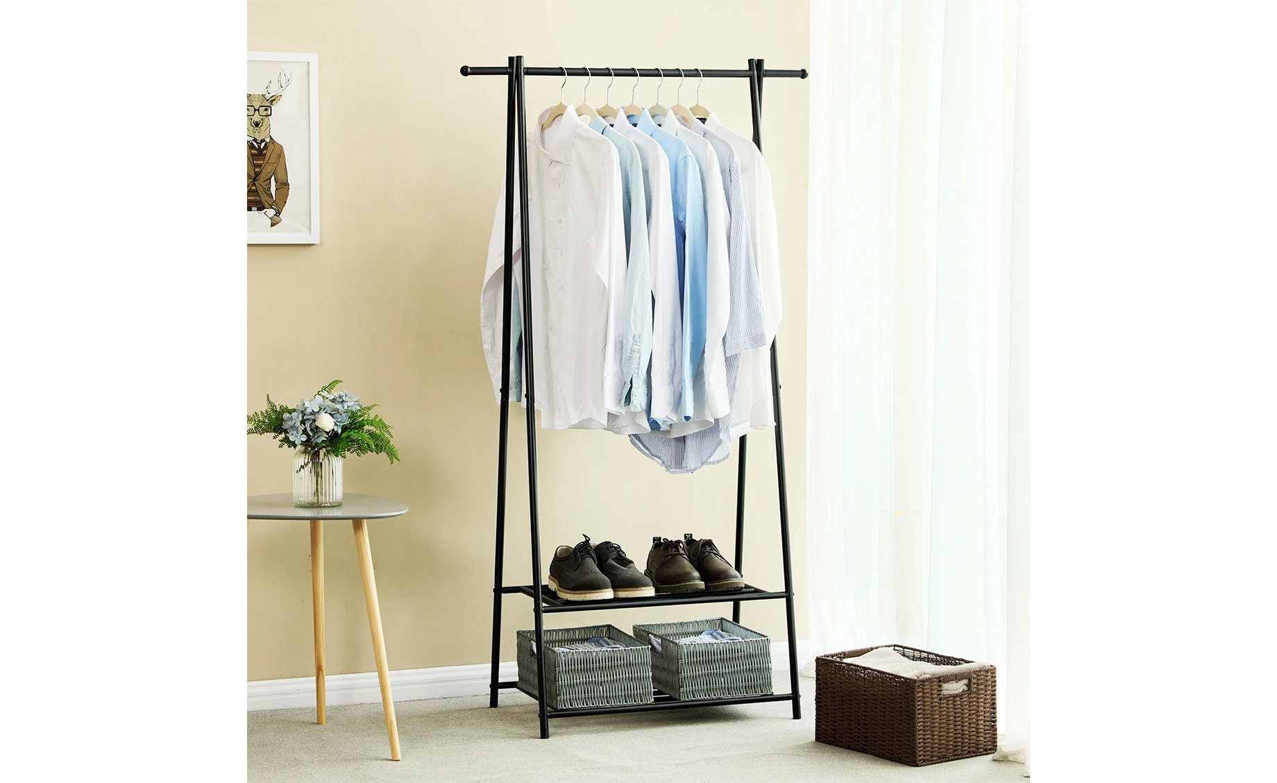 Stalak za odeću Natalie 64x41x155cm crni