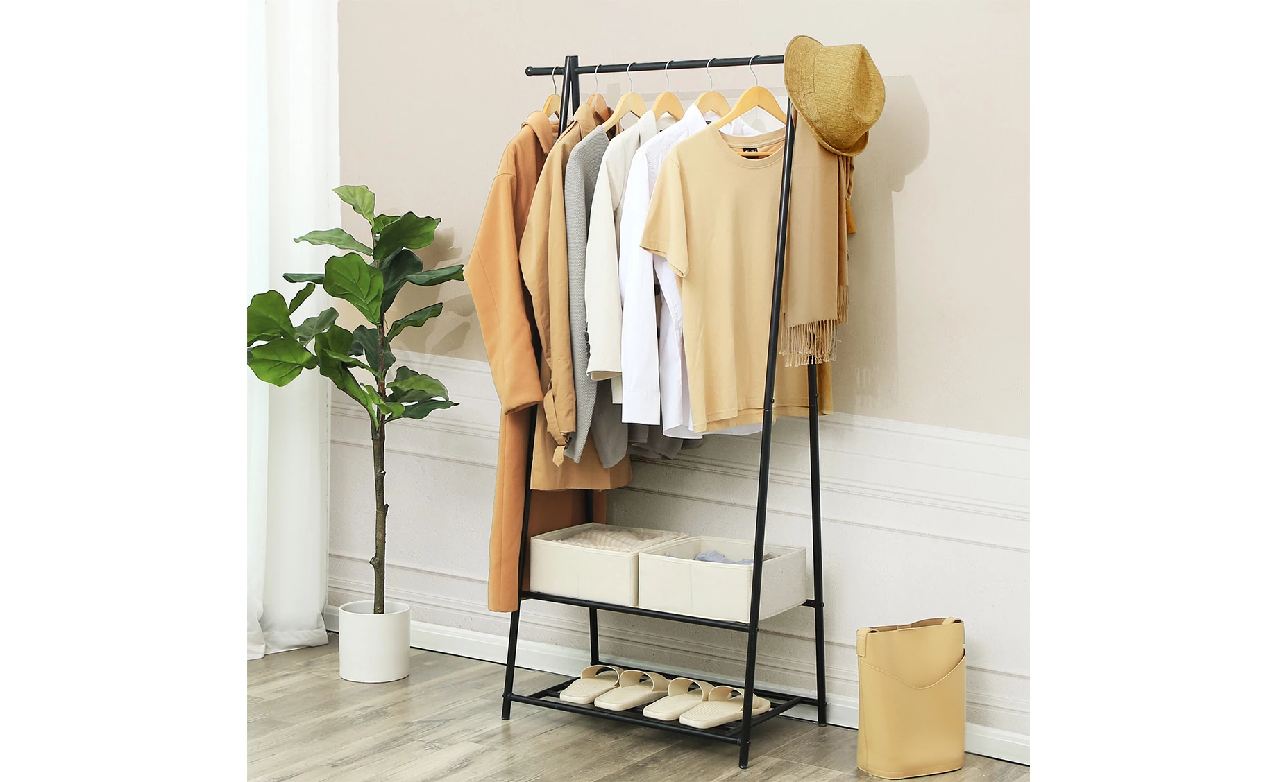 Stalak za odeću Natalie 64x41x155cm crni