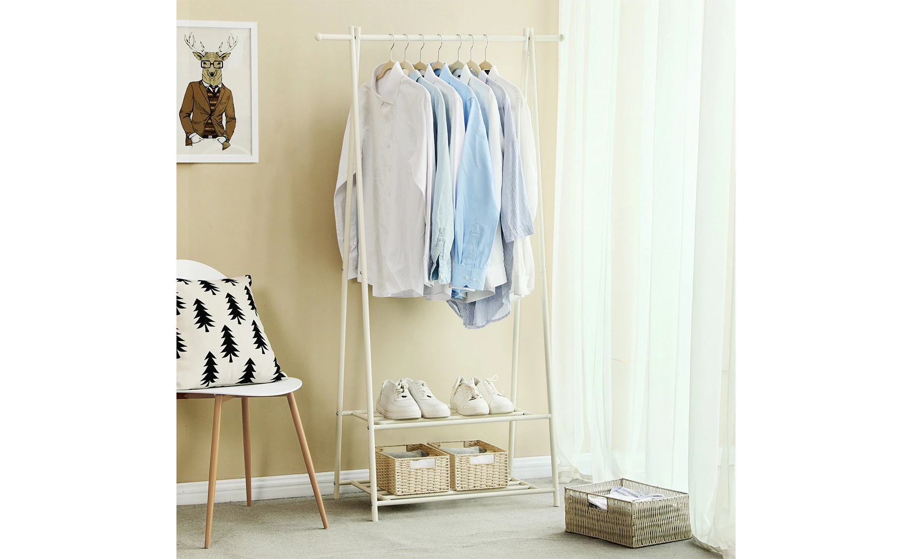 Stalak za odeću Natalie 64x41x155cm beli