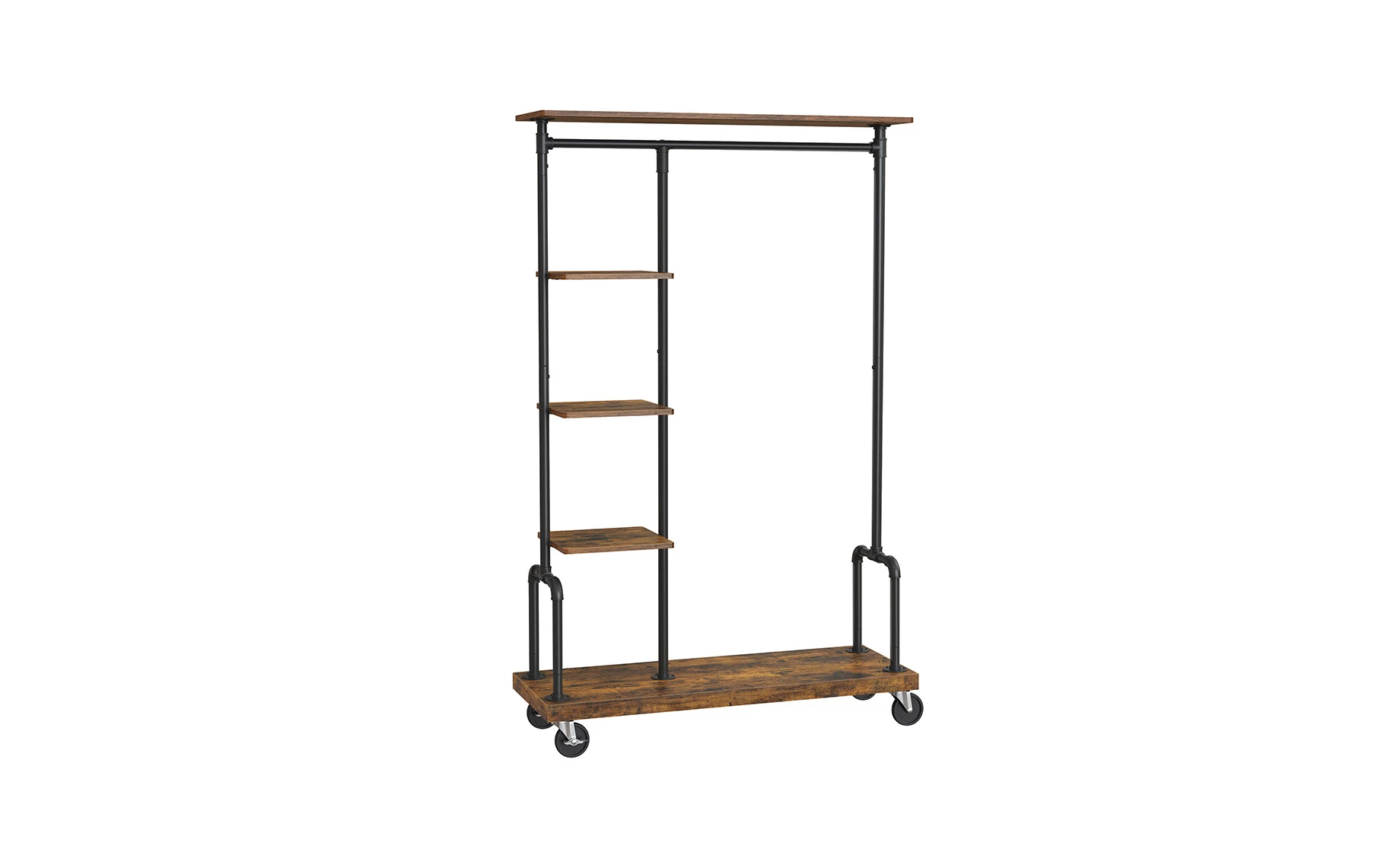 Stalak za odeću sa policama Wooden 103,5x40x174,5cm crni