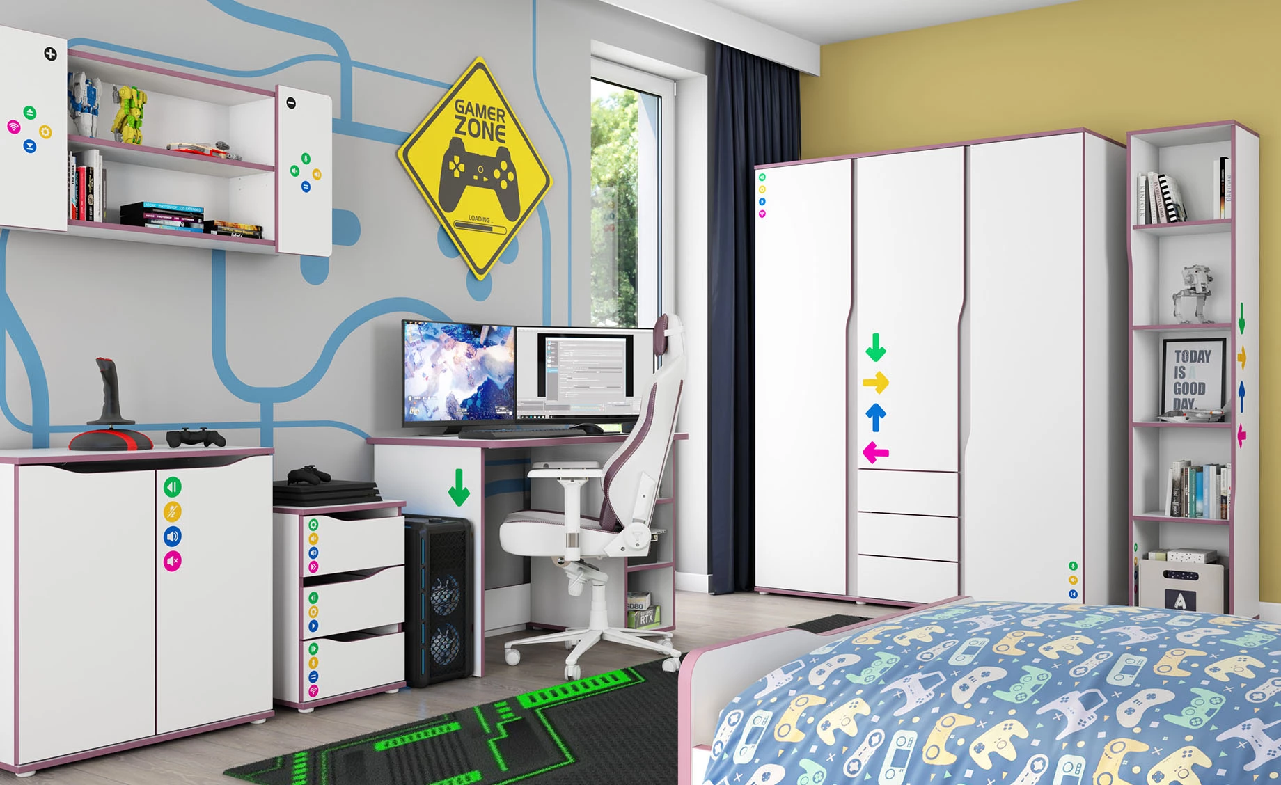 Matrix ormar 2 vrata 98,4x58x194,1 cm belo/ljubičasti