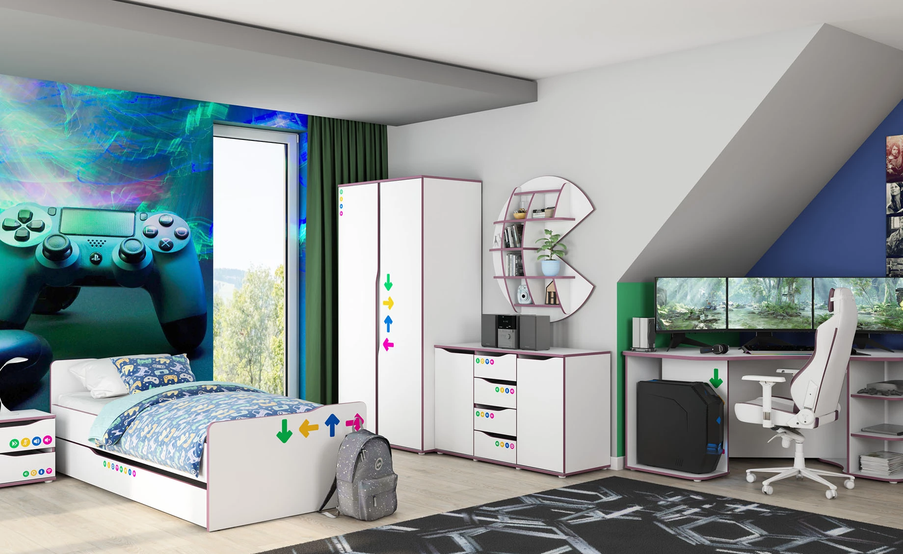 Matrix ormar 2 vrata 98,4x58x194,1 cm belo/ljubičasti