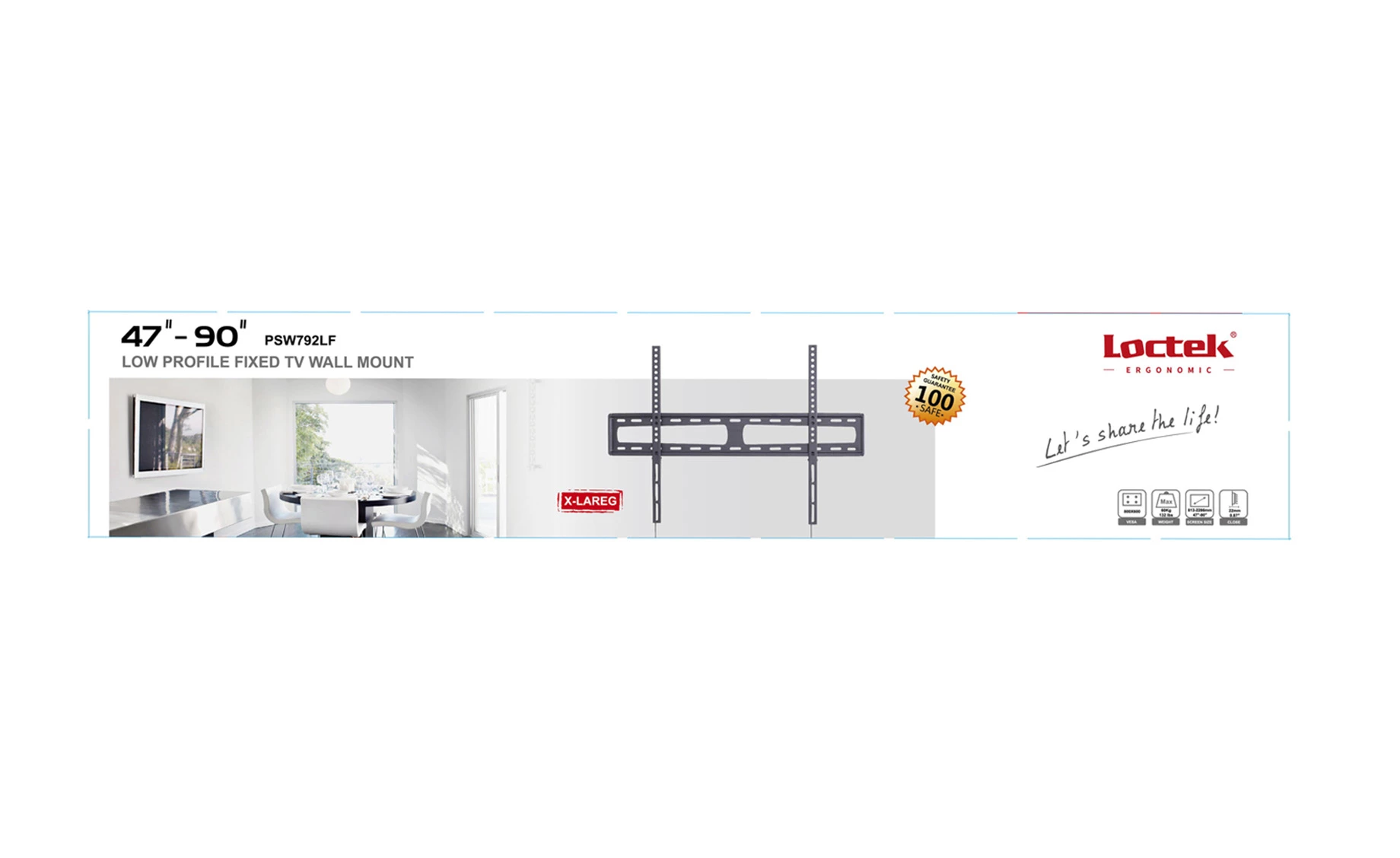 Loctek PSW-792LF nosač za TV 47"-90"