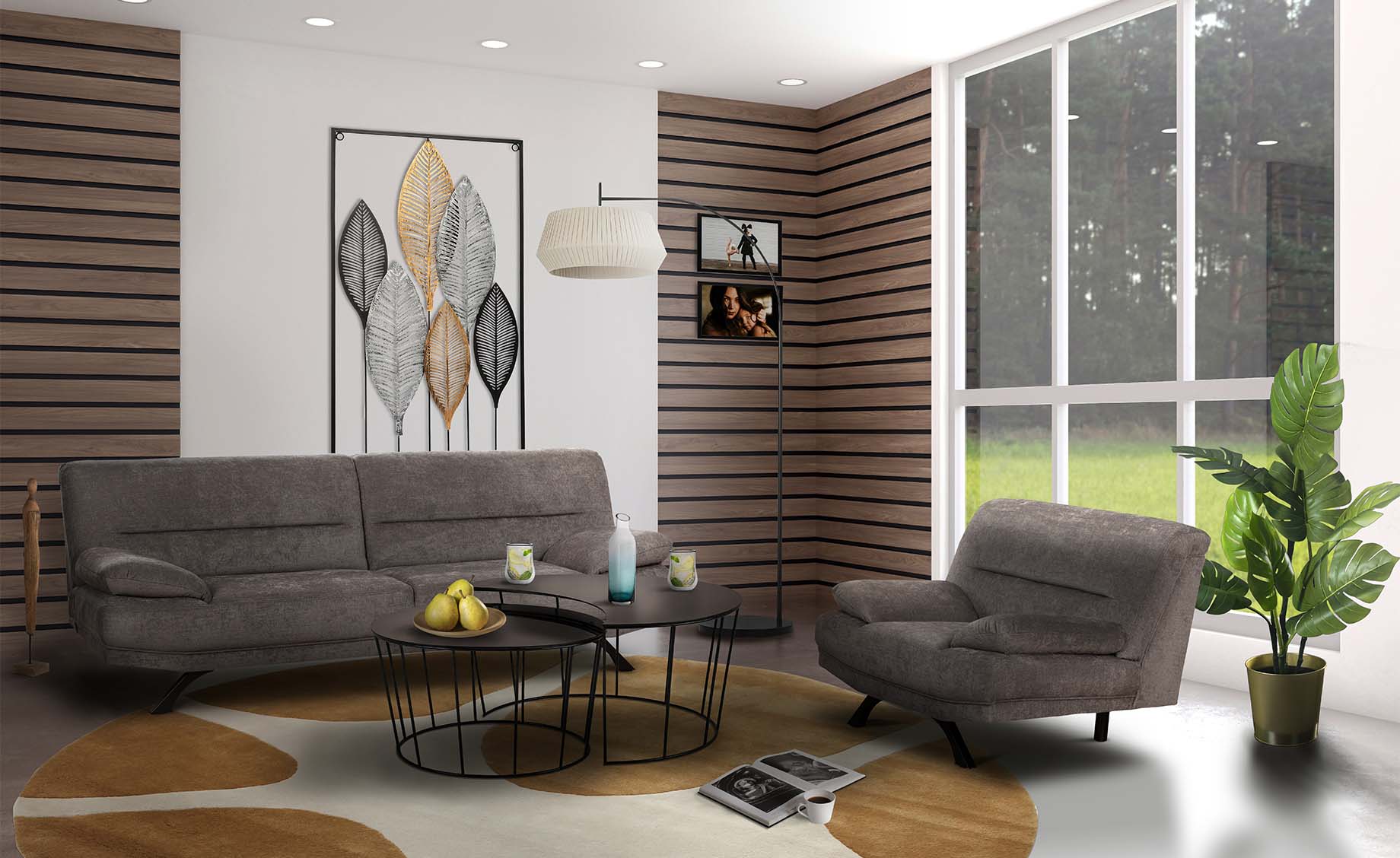 Bruno trosjed 230x94x83 sivi