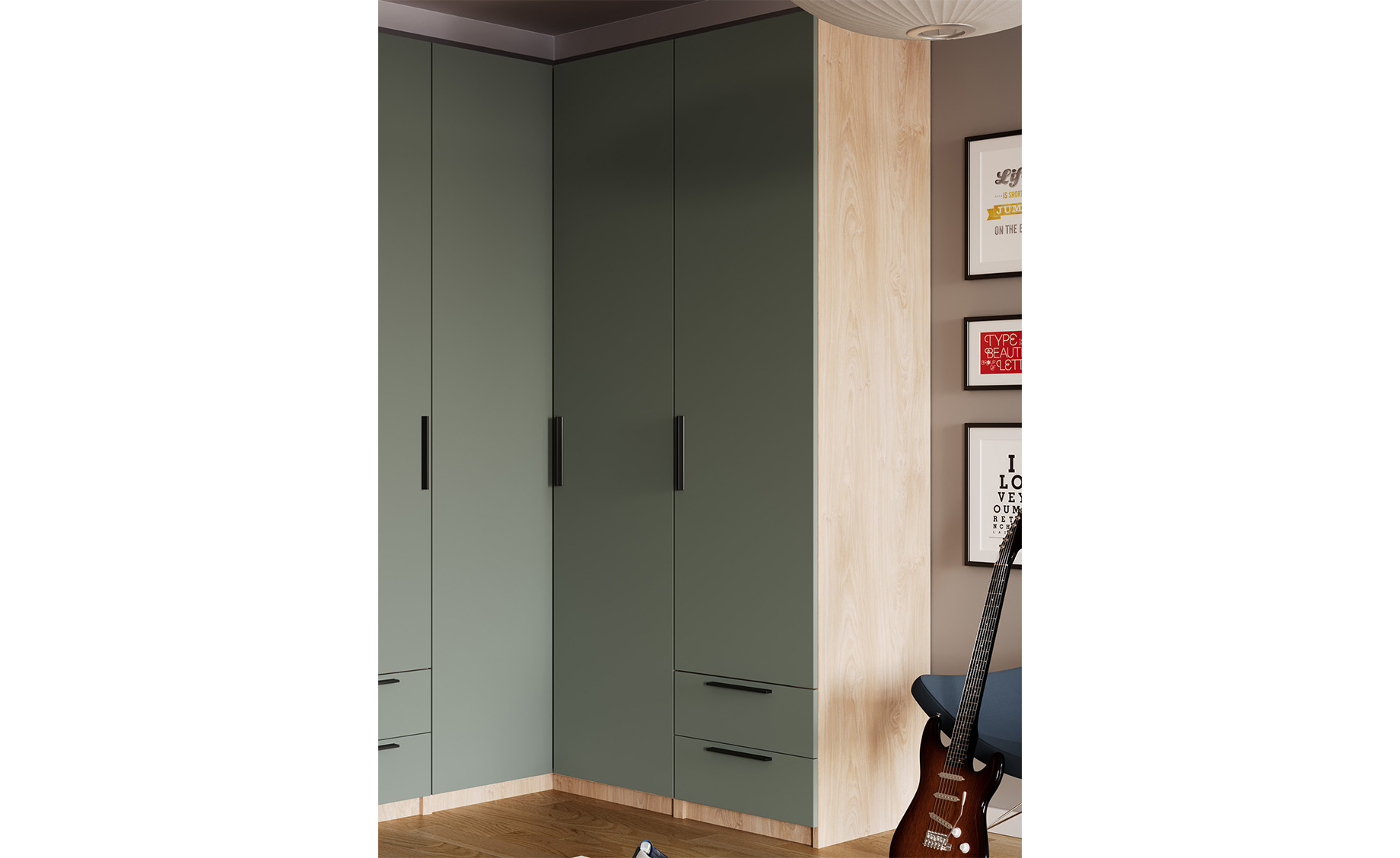 Ultra ugaona struktura ormara desna 109x109x196 cm bela