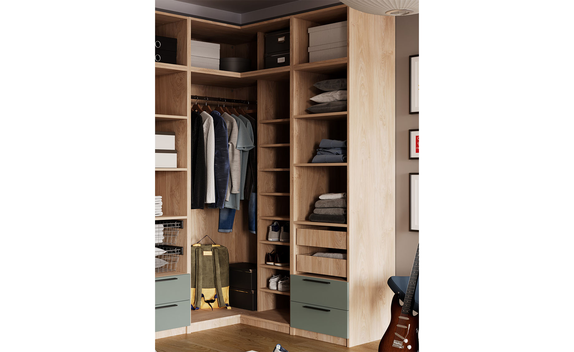Ultra ugaona struktura ormara desna 109x109x196 cm bela