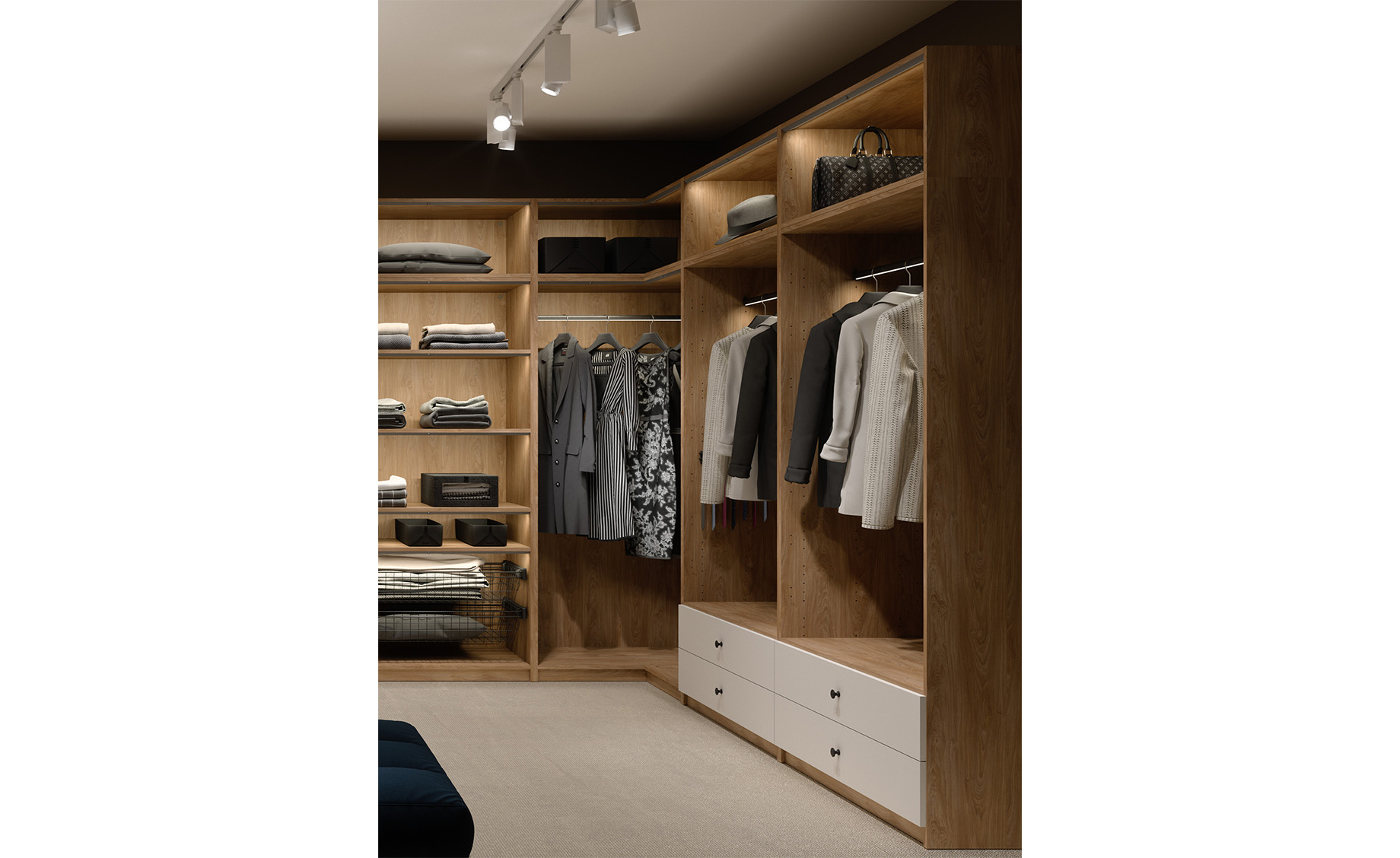 Ultra ugaona struktura ormara desna 109x109x196 cm bela