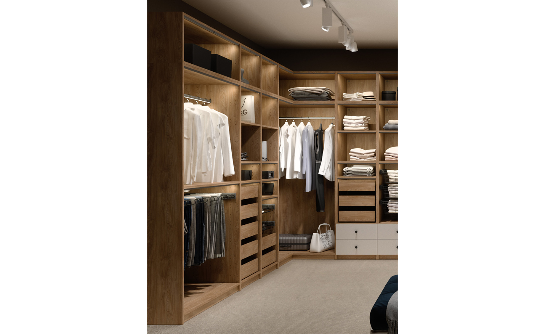 Ultra ugaona struktura ormara desna 109x109x196 cm bela