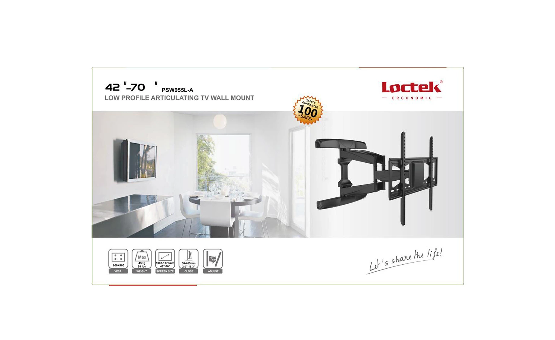 Loctek PSW-955L-A nosač za TV 42"-70"