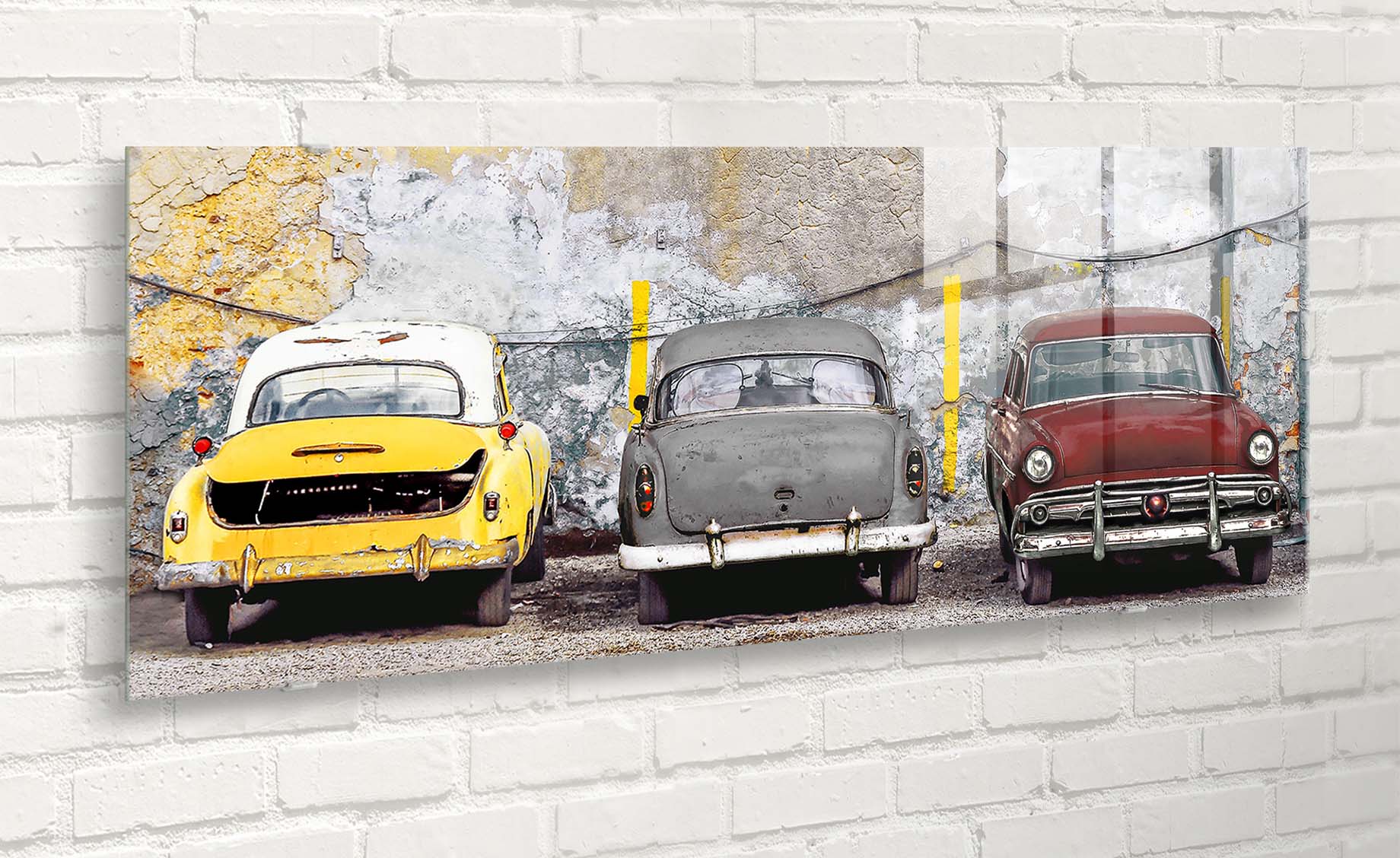 Slika staklo  Colorful cars 50x125 cm