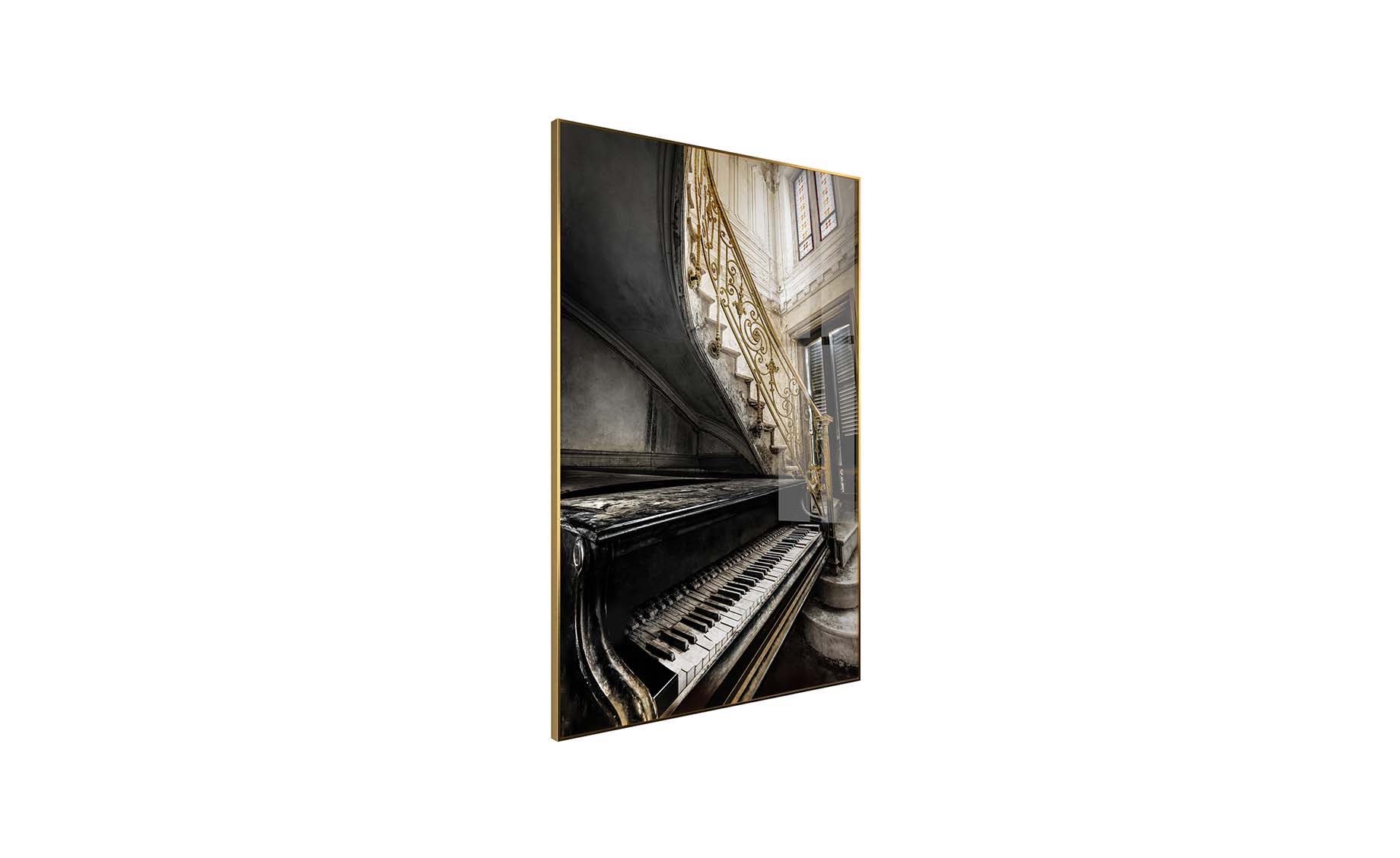 Slike staklo sa ramom  Gold Piano 80x120cm