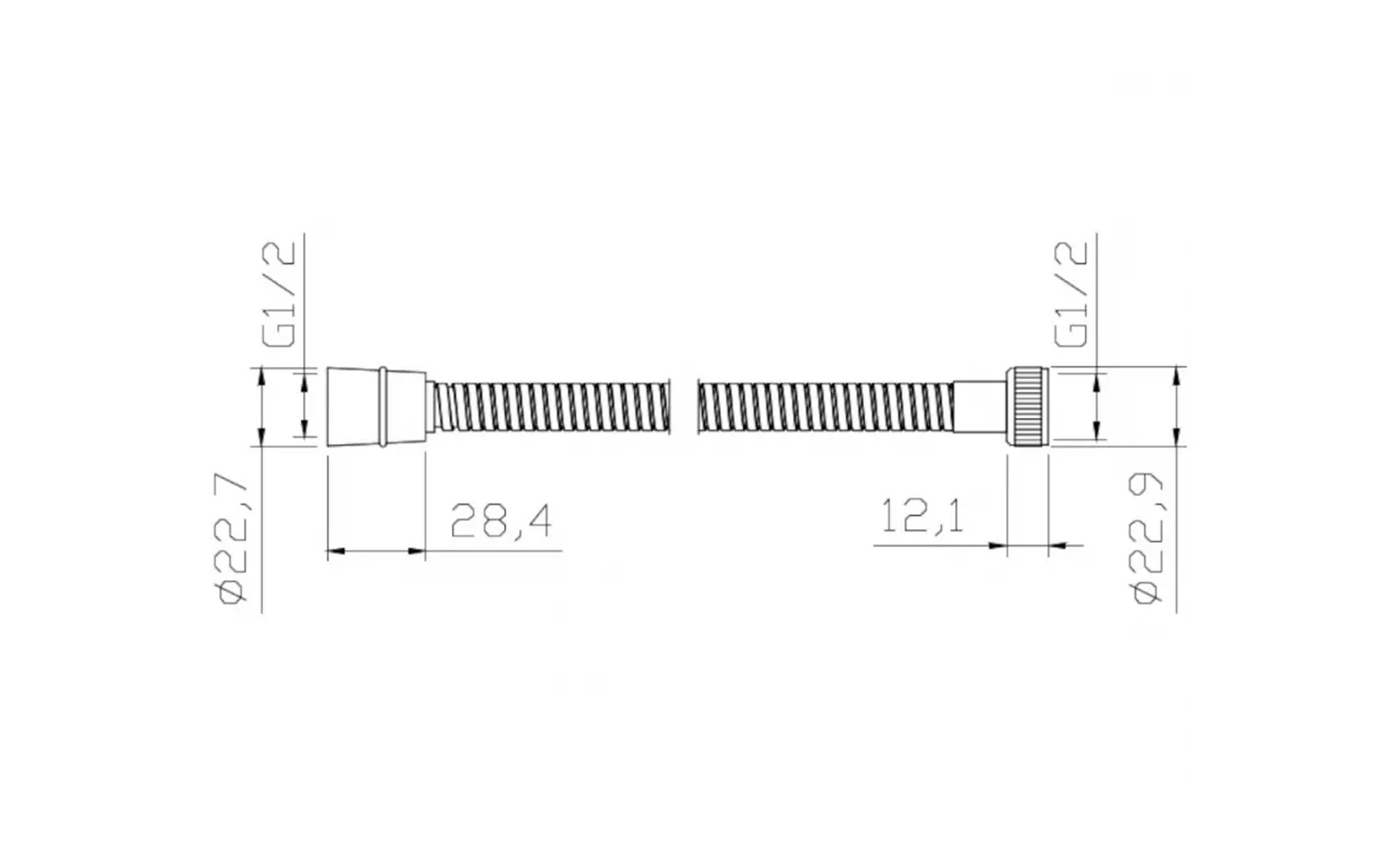 Aqua Mercado Amon rastezljivo tuš crevo 150-170 cm