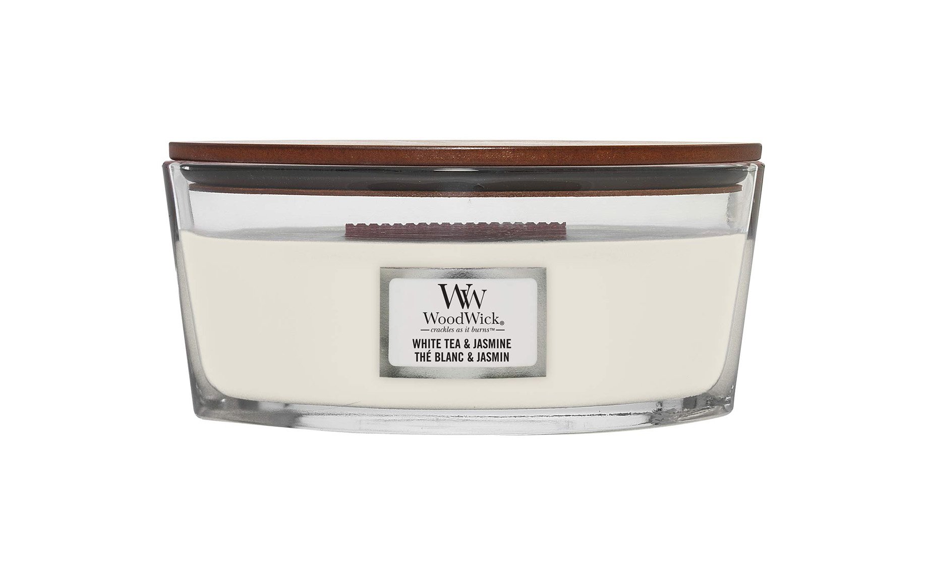 Woodwick mirisna sveća White Tea & Jasmine Elipse