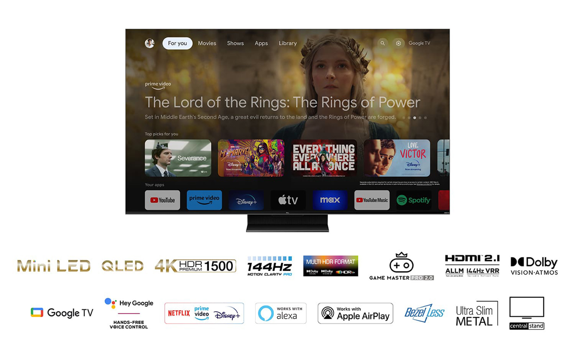 TCL 85C805 Ultra HD mini-LED QLED TV