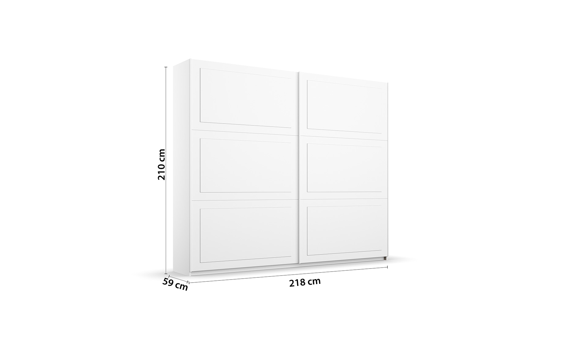 Ruja klizni ormar 2 vrata 218x59x210 cm beli