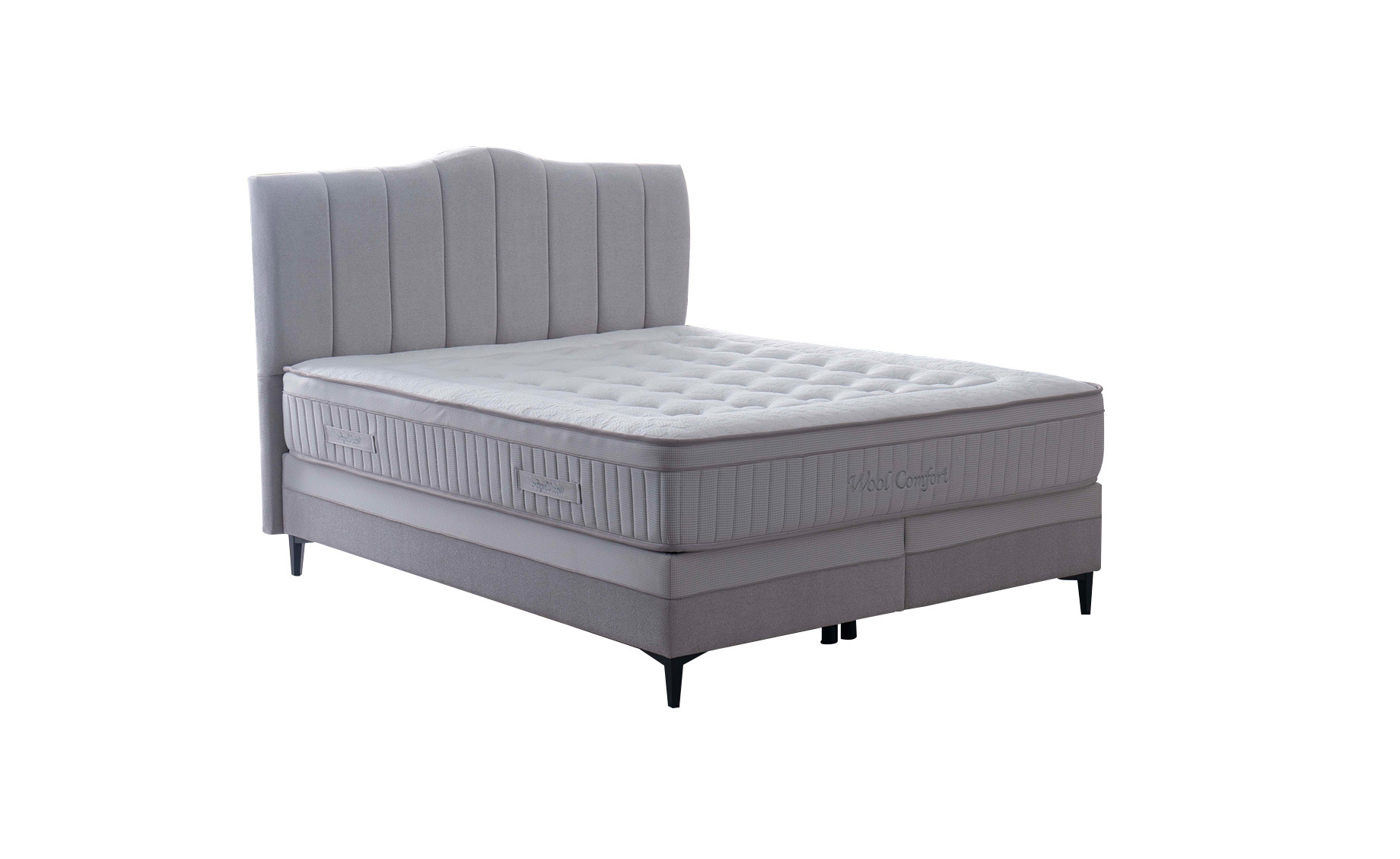 Wool comfort boxspring krevet 158x214x121 cm sivi