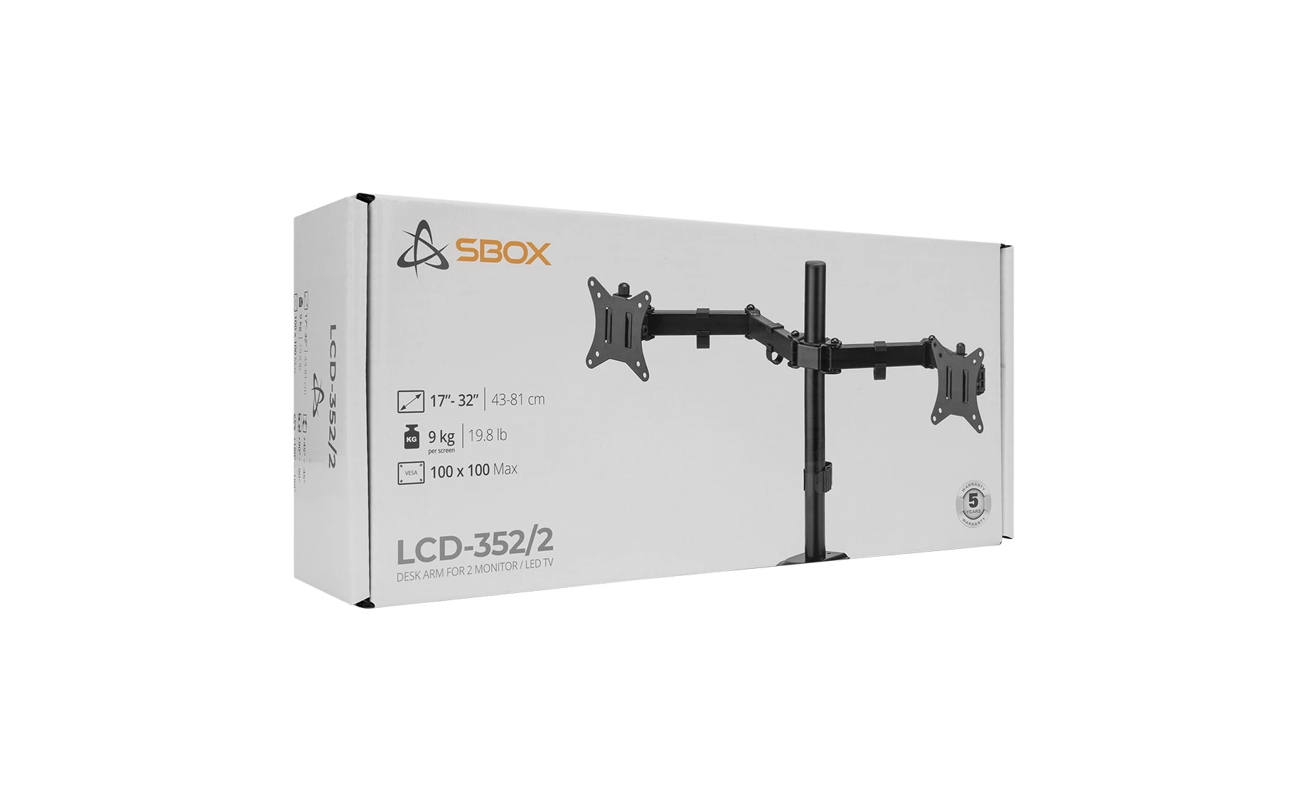 Sbox LCD-352/2-2 stolni nosač za 2 monitora 13"-32"