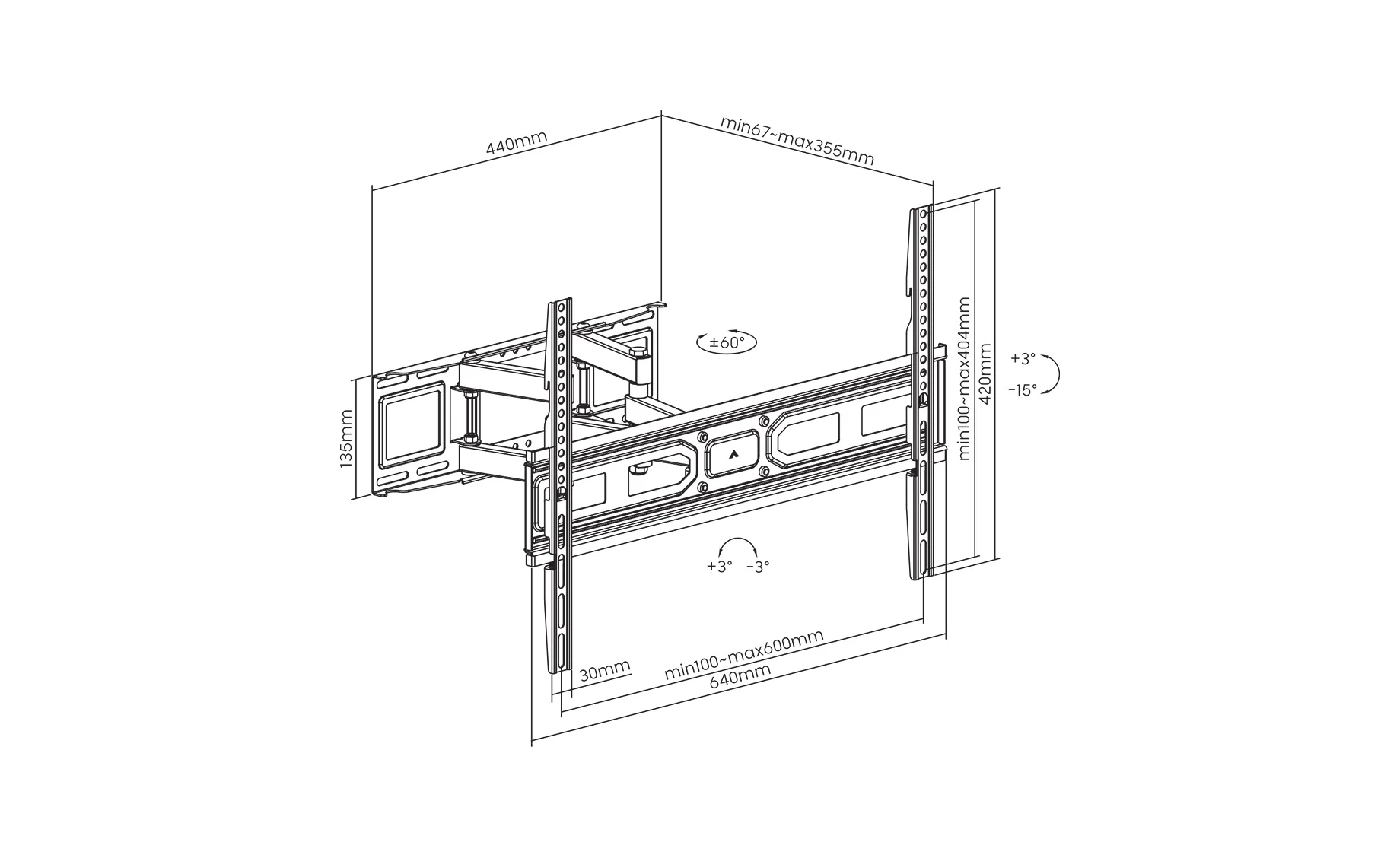 Sbox PLB-3646-2 nosač za TV 37"-80"
