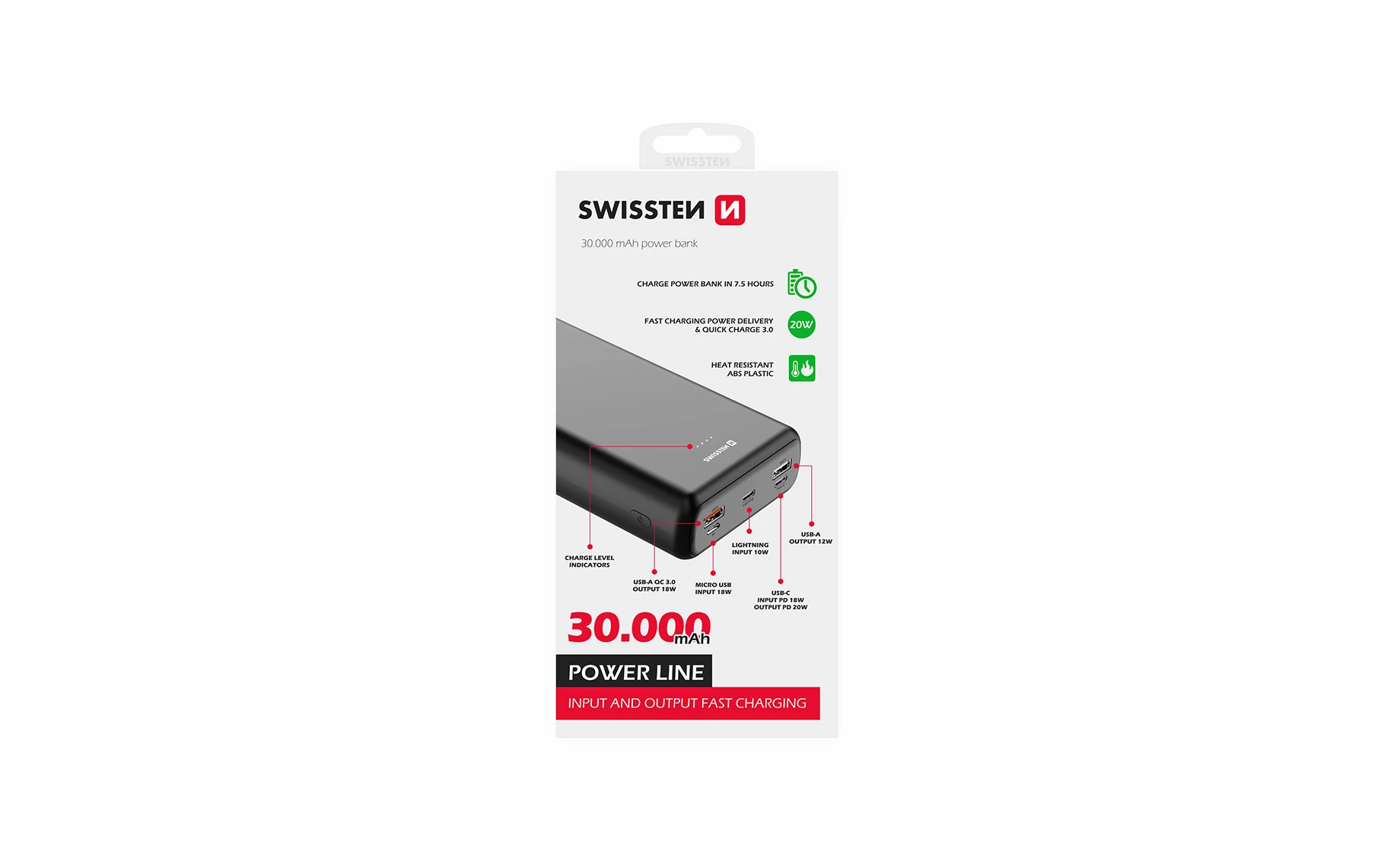 Swissten 22013914 prijenosni punjač 30000mAh