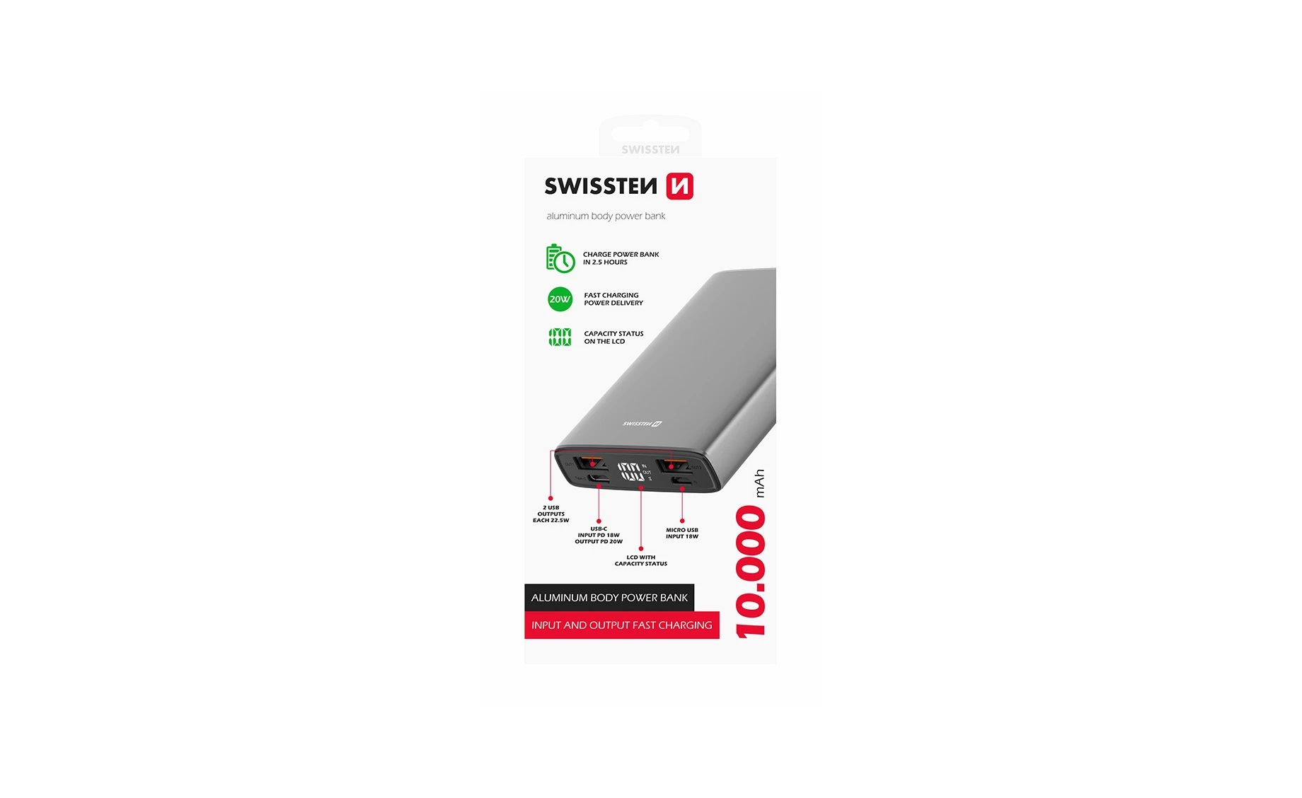 Swissten 22013915 prijenosni punjač 10000mAh