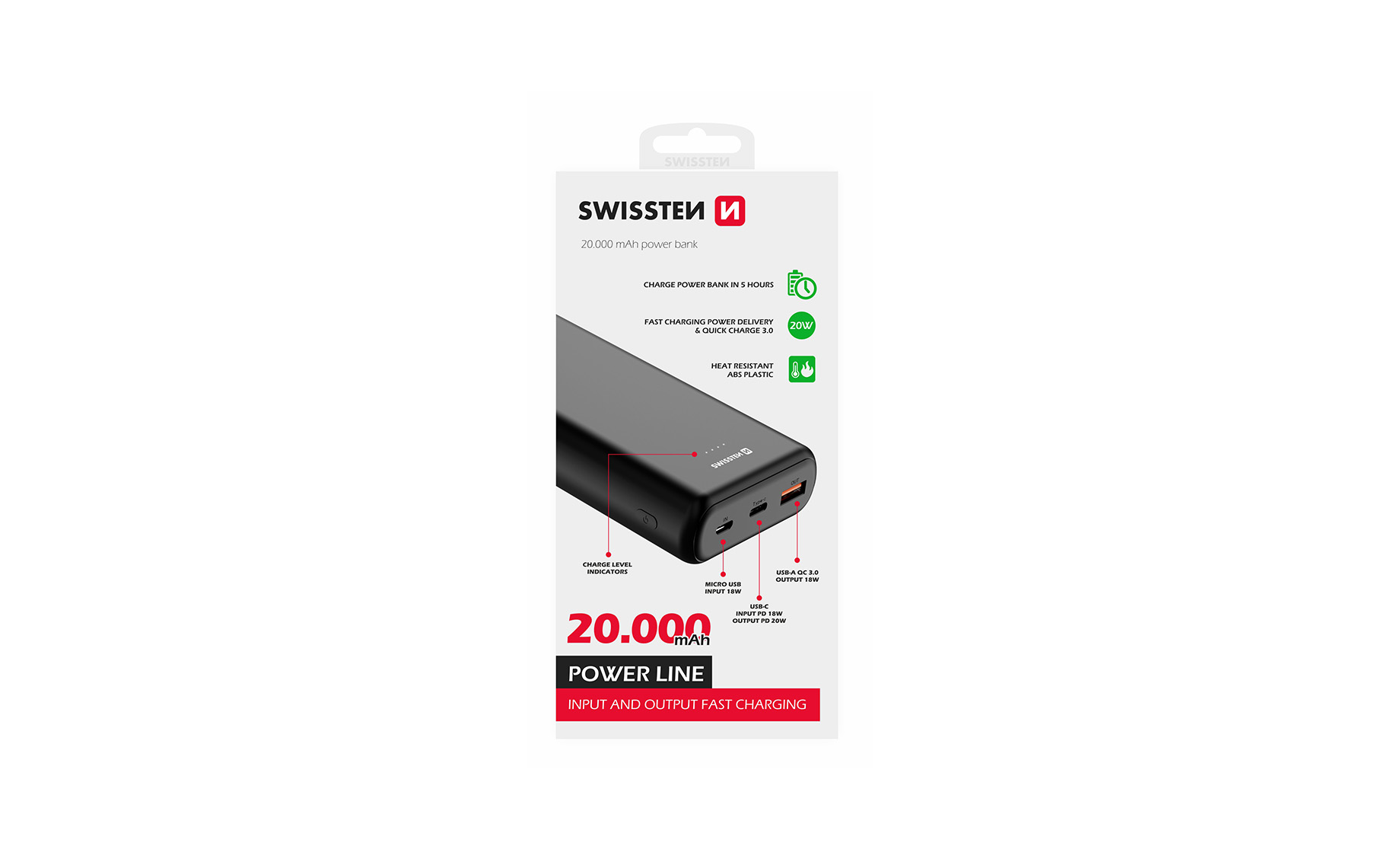 Swissten 22013913 prijenosni punjač 20000mAh