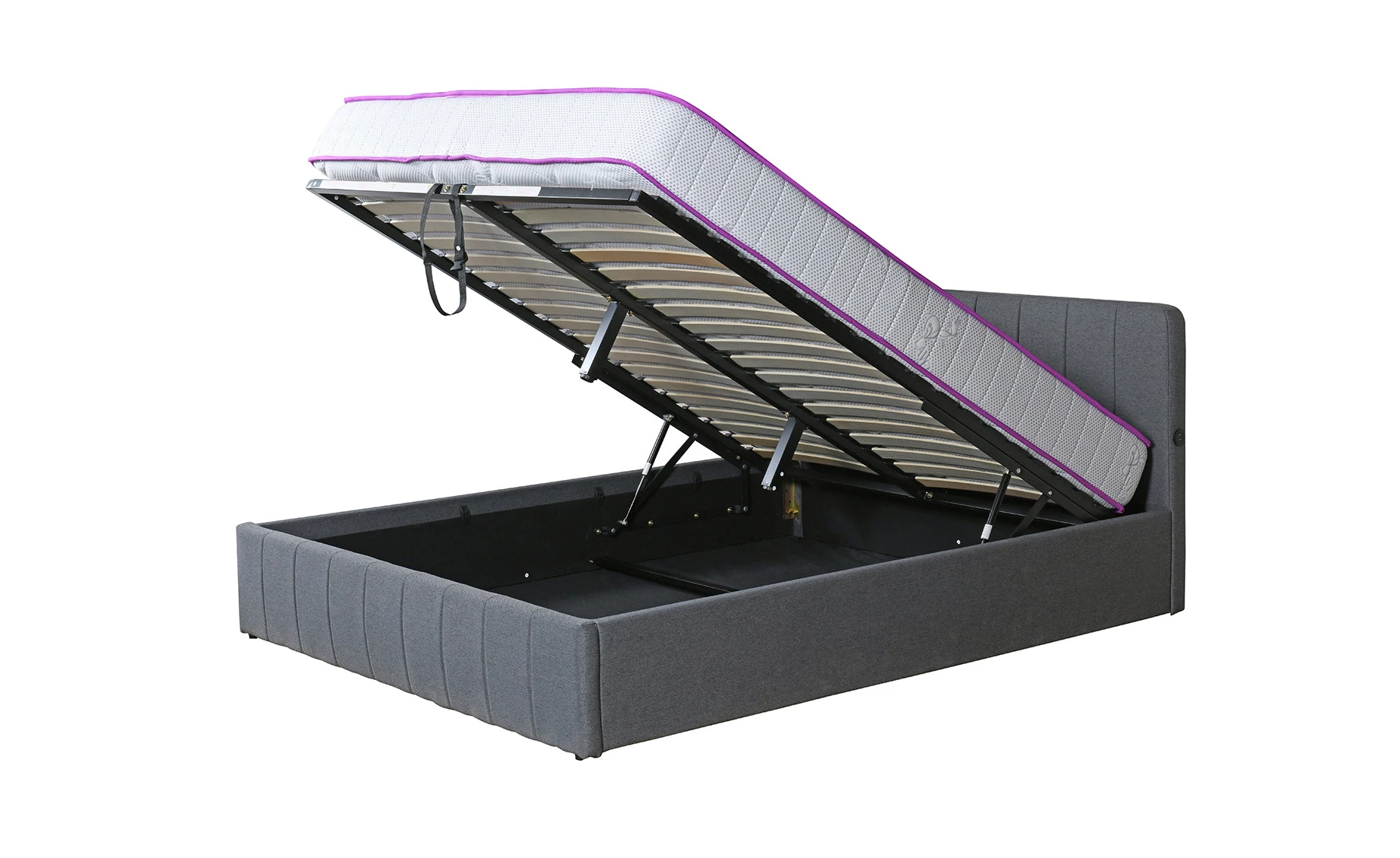 Novara krevet sa podnicom i prostorom za odlaganje 170,5x213,5x90,5 cm sivi
