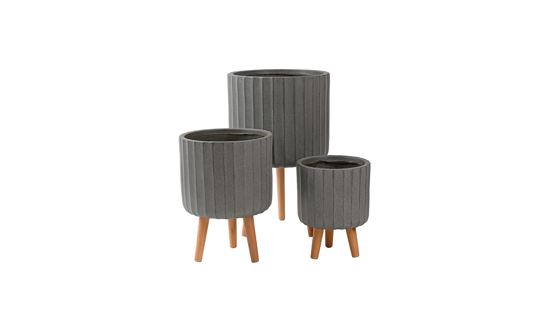 Saksija lt14602t rib/legs 29.5x29.5x41cm gray