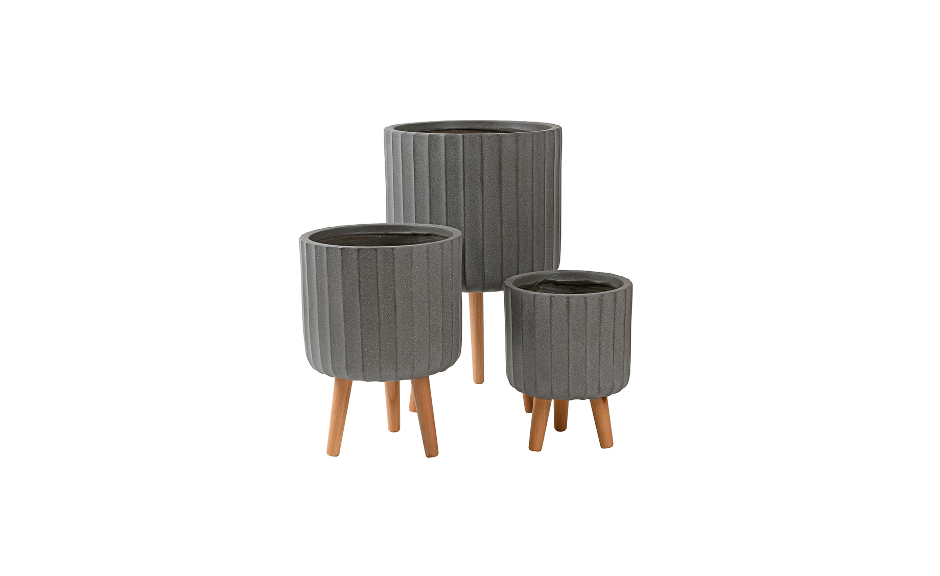 Saksija LT14602t rib/legs 36x36x58cm gray